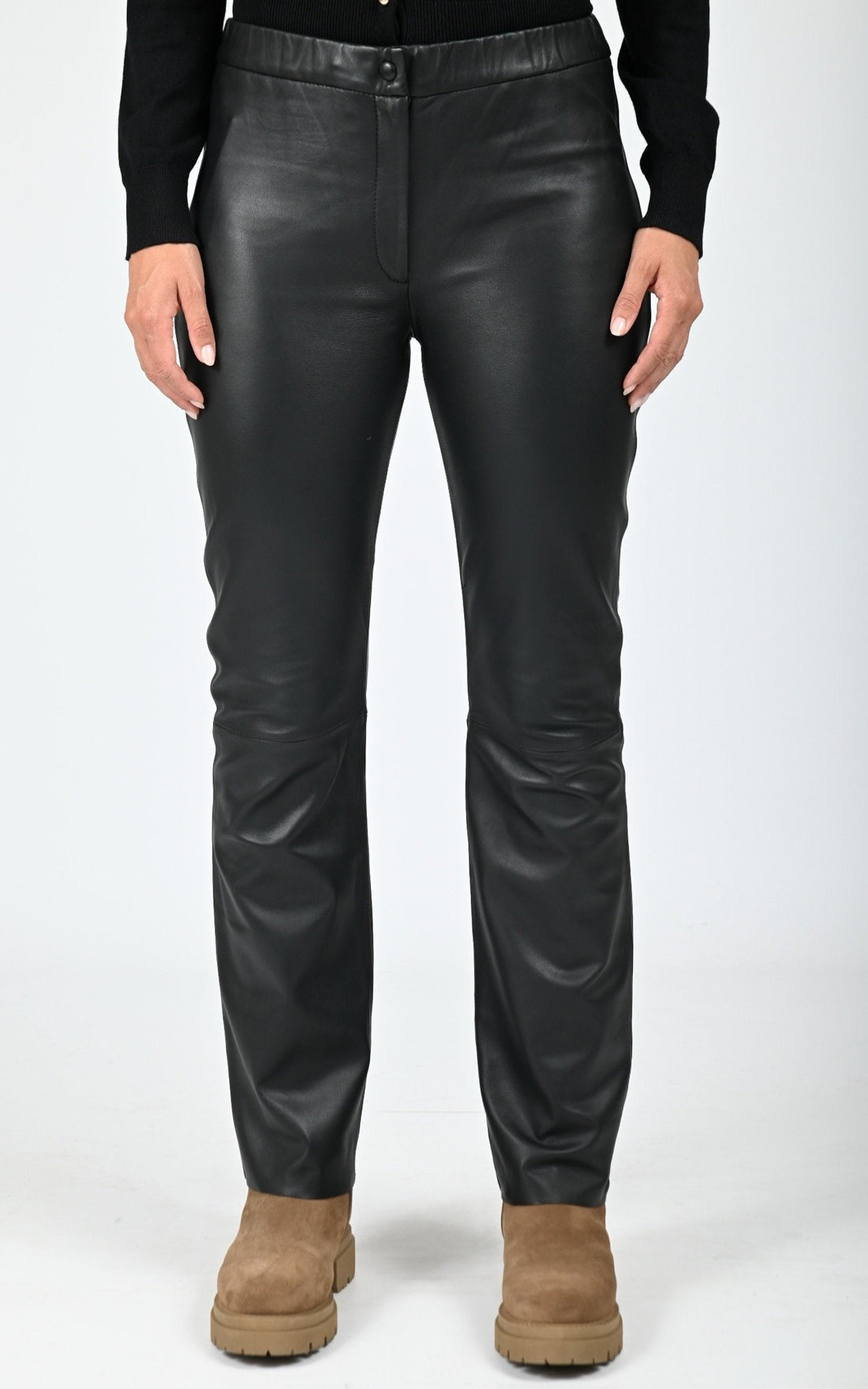 Pantalon cuir agneau Free noir