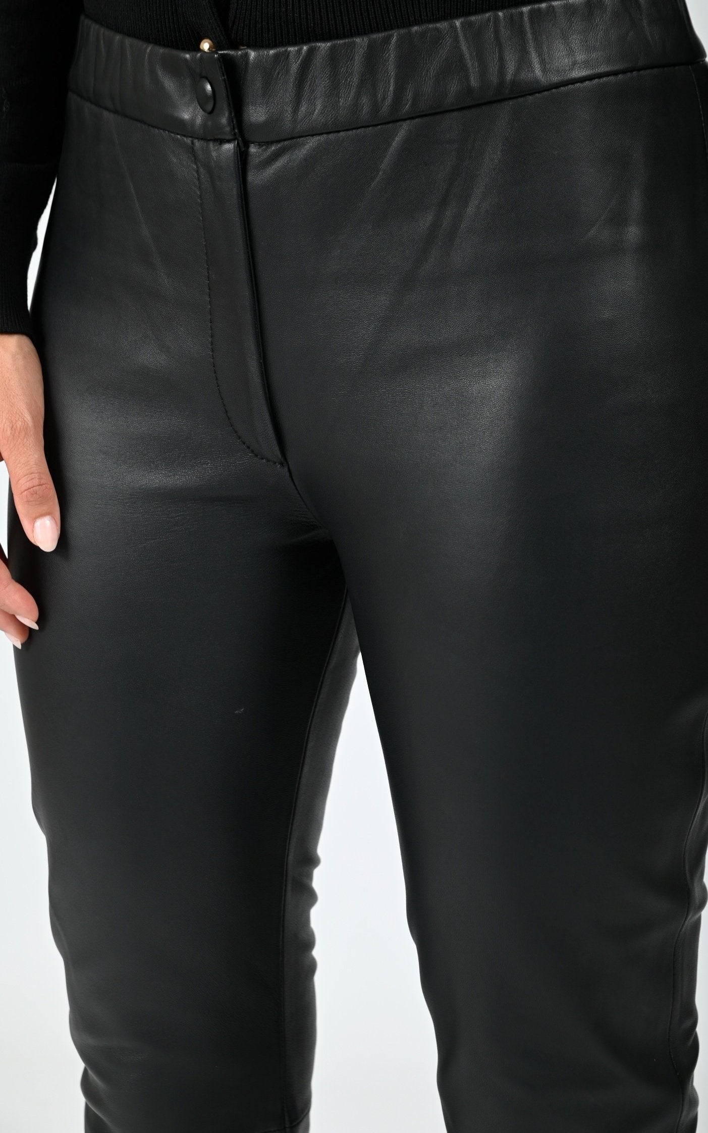 Pantalon cuir agneau Free noir 5