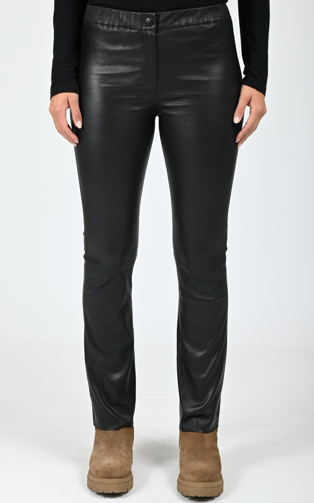 Pantalon cuir stretch Freya noir