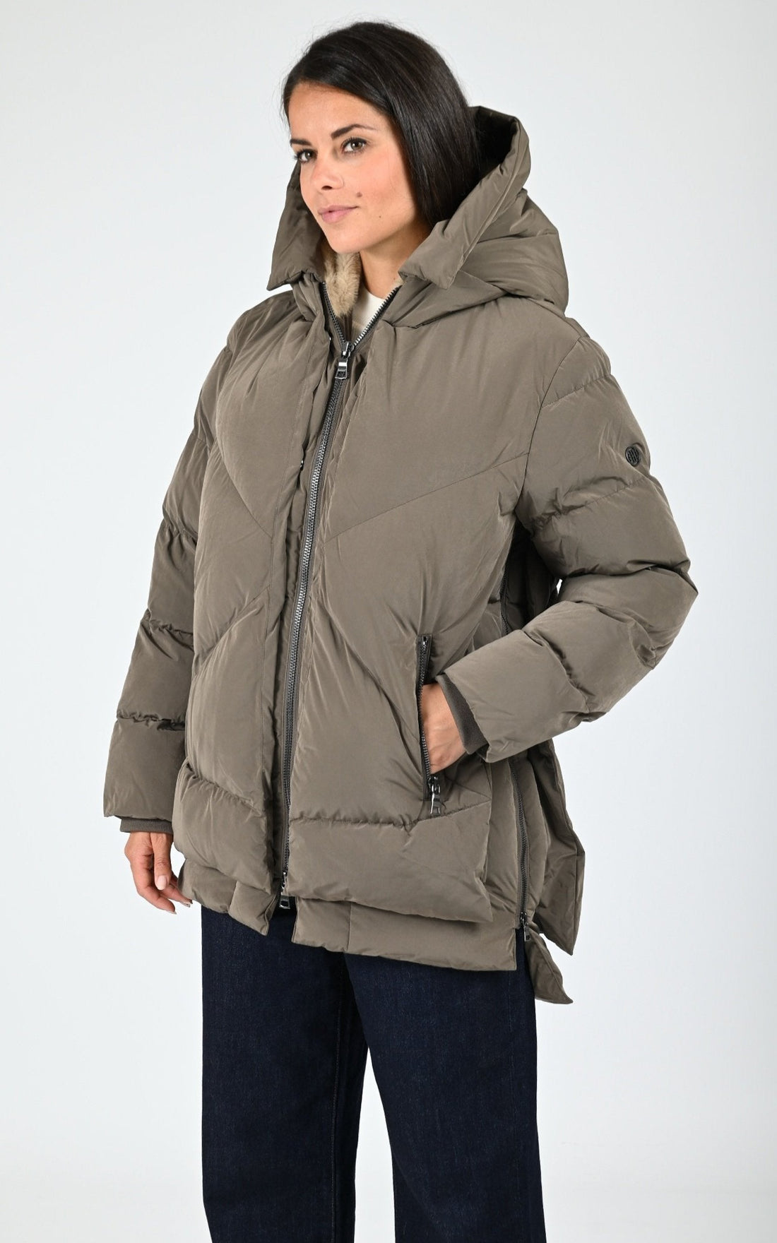 Doudoune oversize Frost taupe