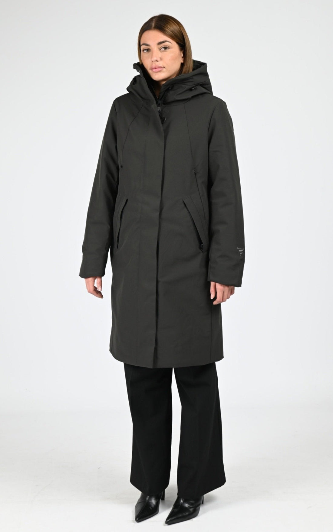 3/4 parka Textile Femme Krakatau, modèle Gaia qw534 de couleur dark green