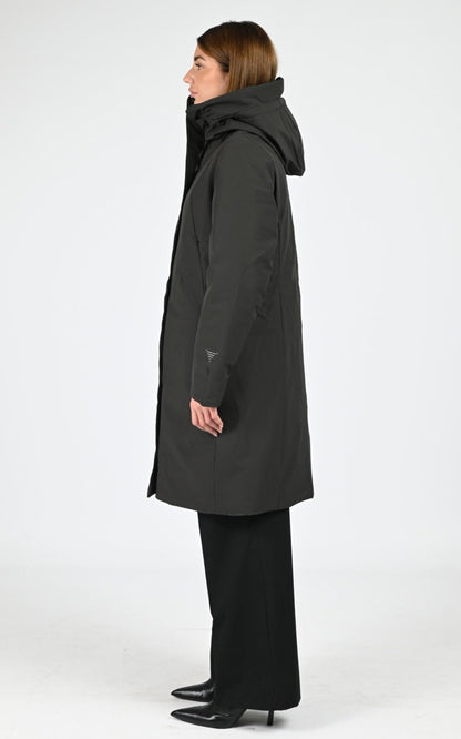 3/4 parka Textile Femme Krakatau, modèle Gaia qw534 de couleur dark green