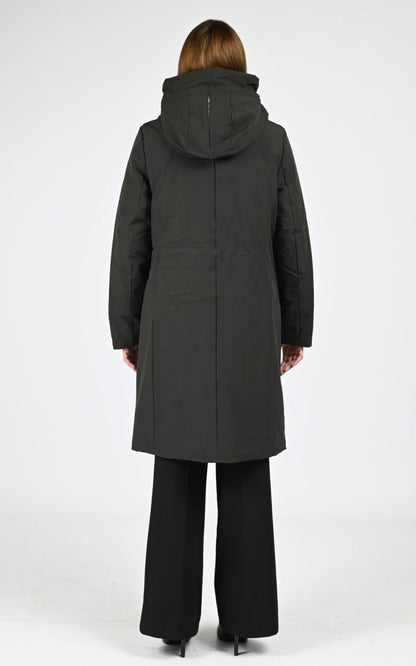 3/4 parka Textile Femme Krakatau, modèle Gaia qw534 de couleur dark green
