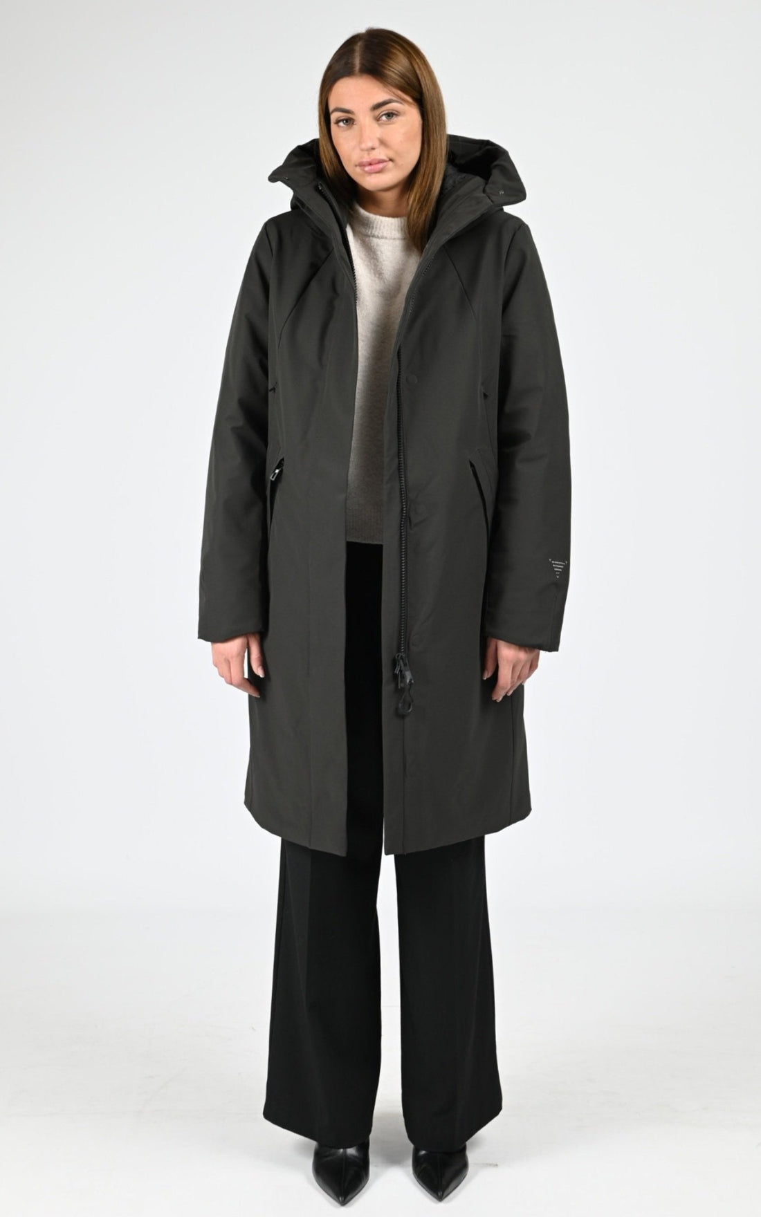 3/4 parka Textile Femme Krakatau, modèle Gaia qw534 de couleur dark green
