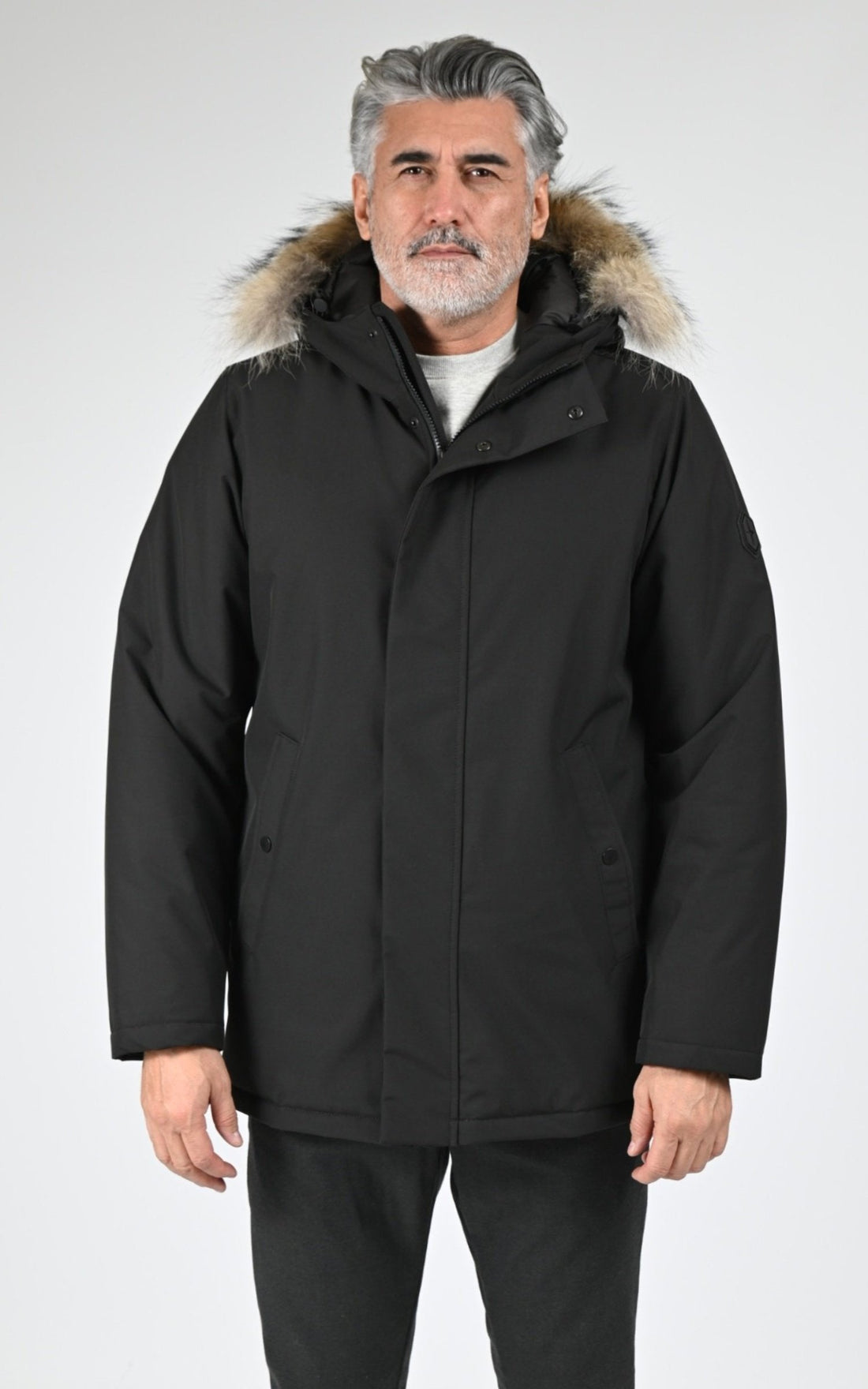 Parka Textile Homme Quartz, modèle Gaspe 35215f de couleur black