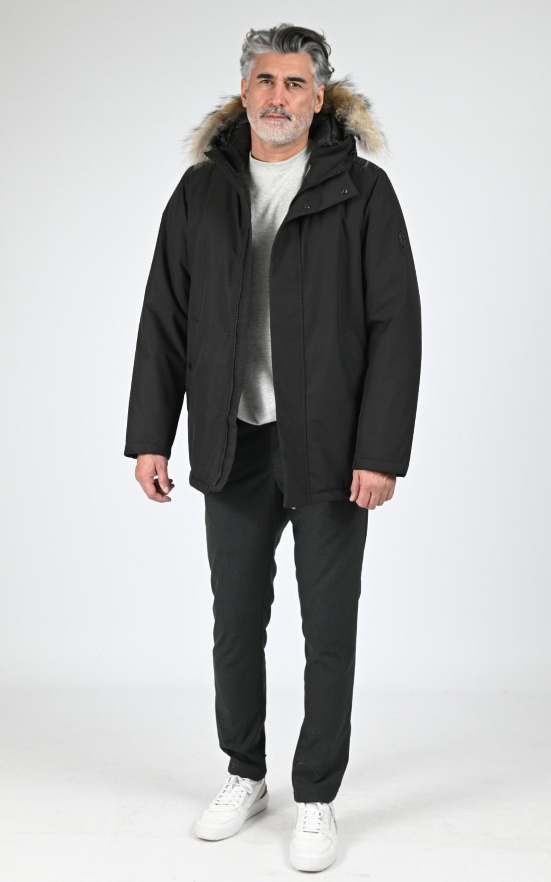 Parka Textile Homme Quartz, modèle Gaspe 35215f de couleur black