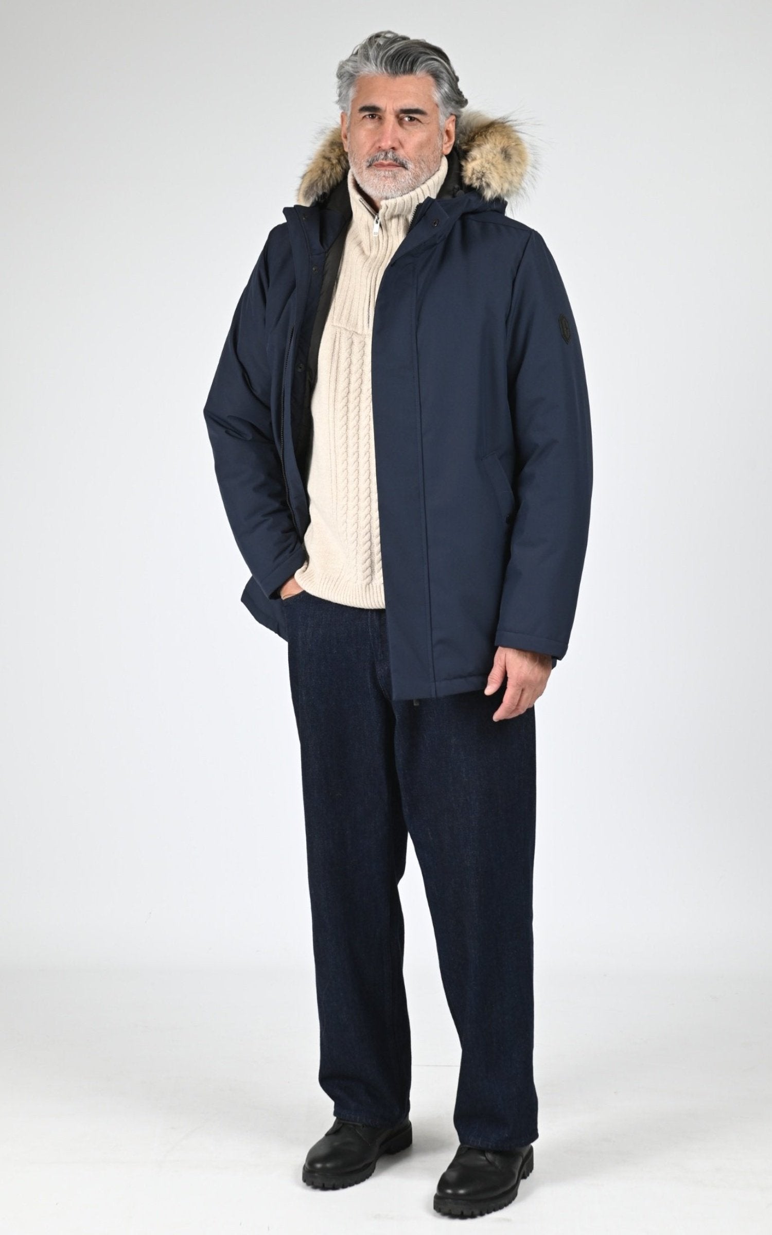 Parka Textile Homme Quartz, modèle Gaspe 35215f de couleur 1 navy 2