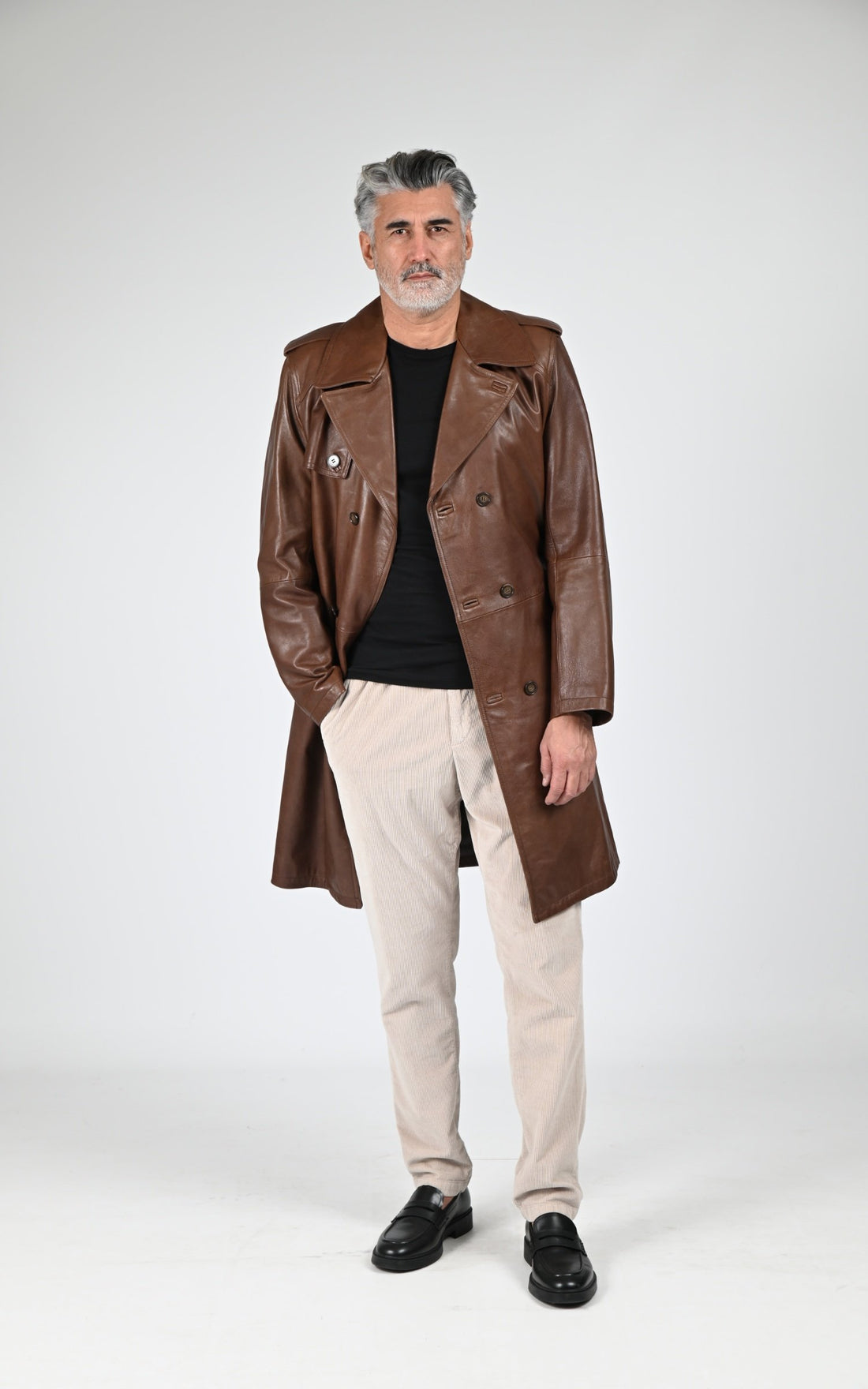 A &quot;GEORGES&quot; Noir La Canadienne Manteau Homme closed photo