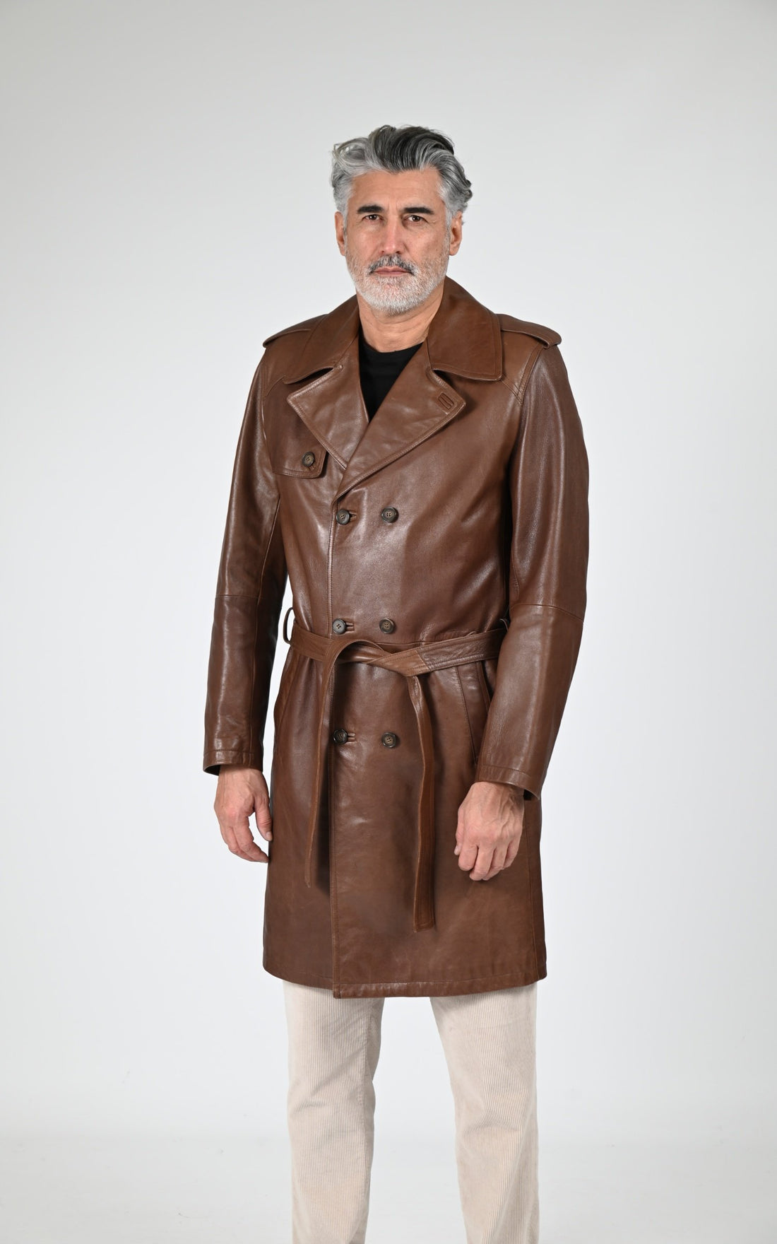A &quot;GEORGES&quot; Noir La Canadienne Manteau Homme closed photo