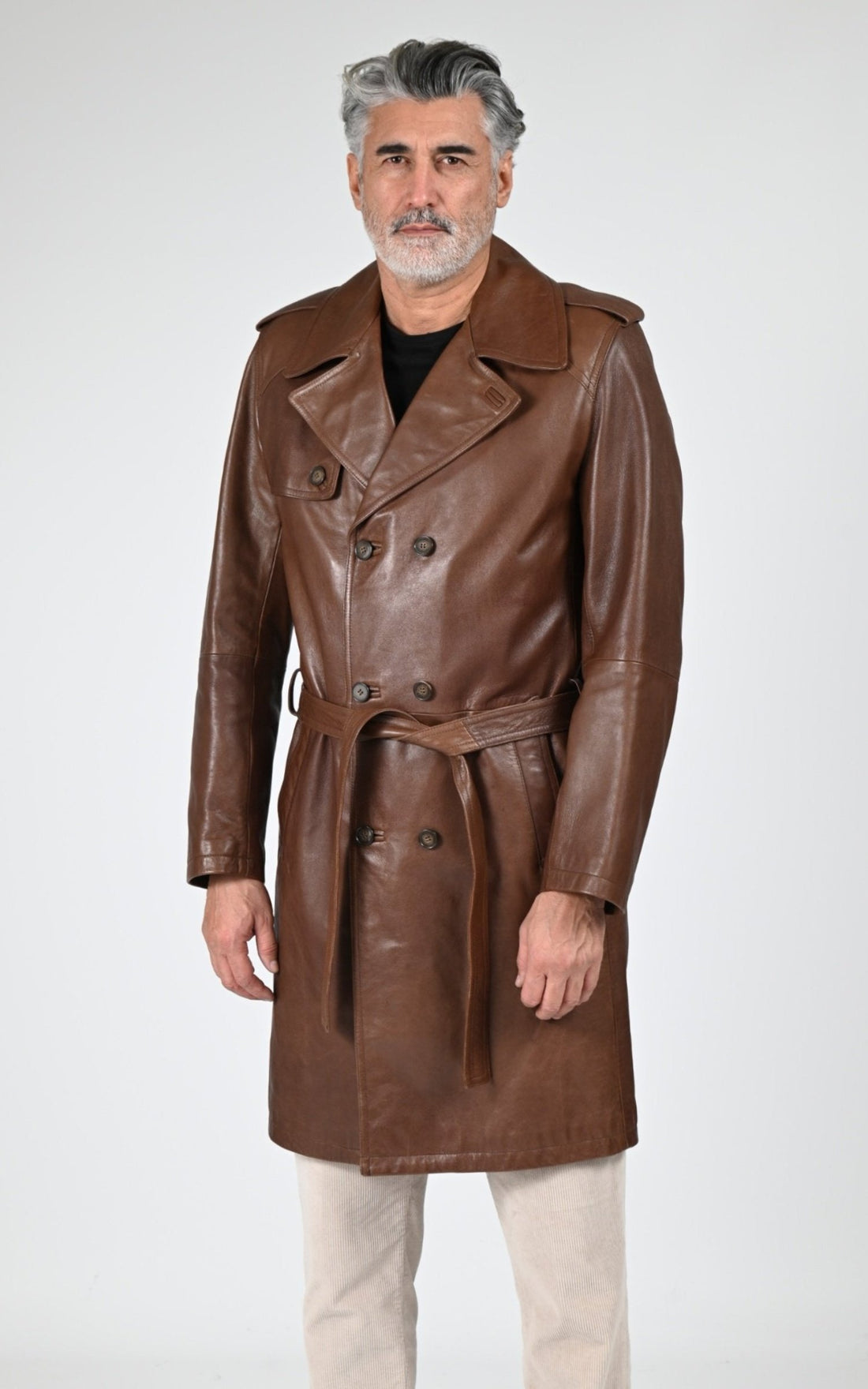 A &quot;GEORGES&quot; Noir La Canadienne Manteau Homme opened photo