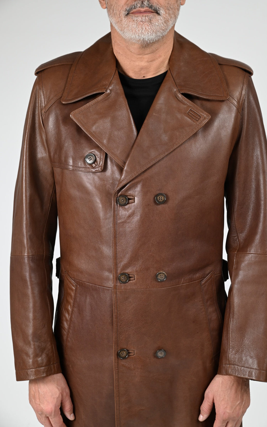 A &quot;GEORGES&quot; Noir La Canadienne Manteau Homme closed photo