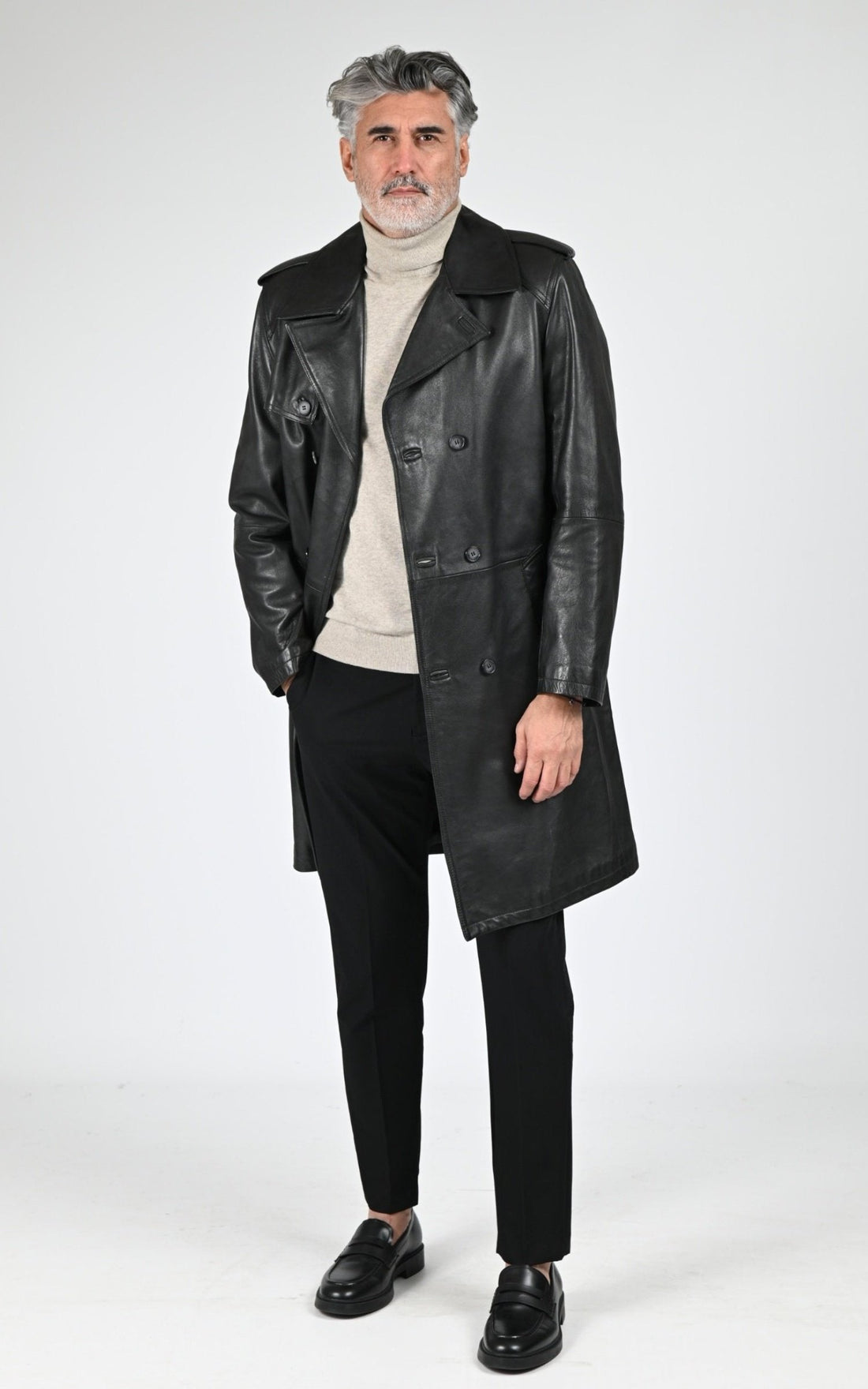 A &quot;GEORGES&quot; Marron La Canadienne Manteau Homme opened photo