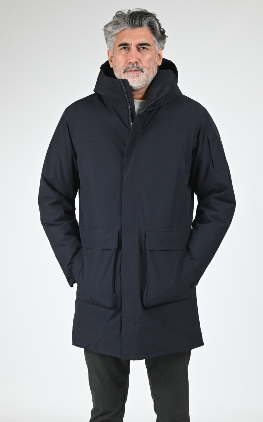 Parka Textile Homme Scandinavian Edition, modèle Guard ii de couleur midnight blue