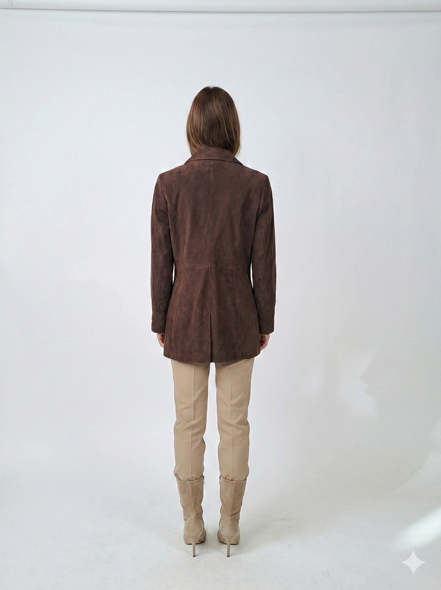 Sasa, 75 cm. - Collar Goat Suede - Women Brown 2