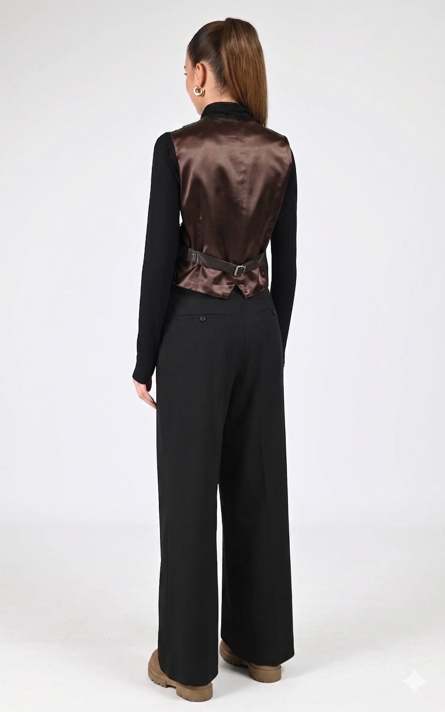 Gilet veston cuir marron 3