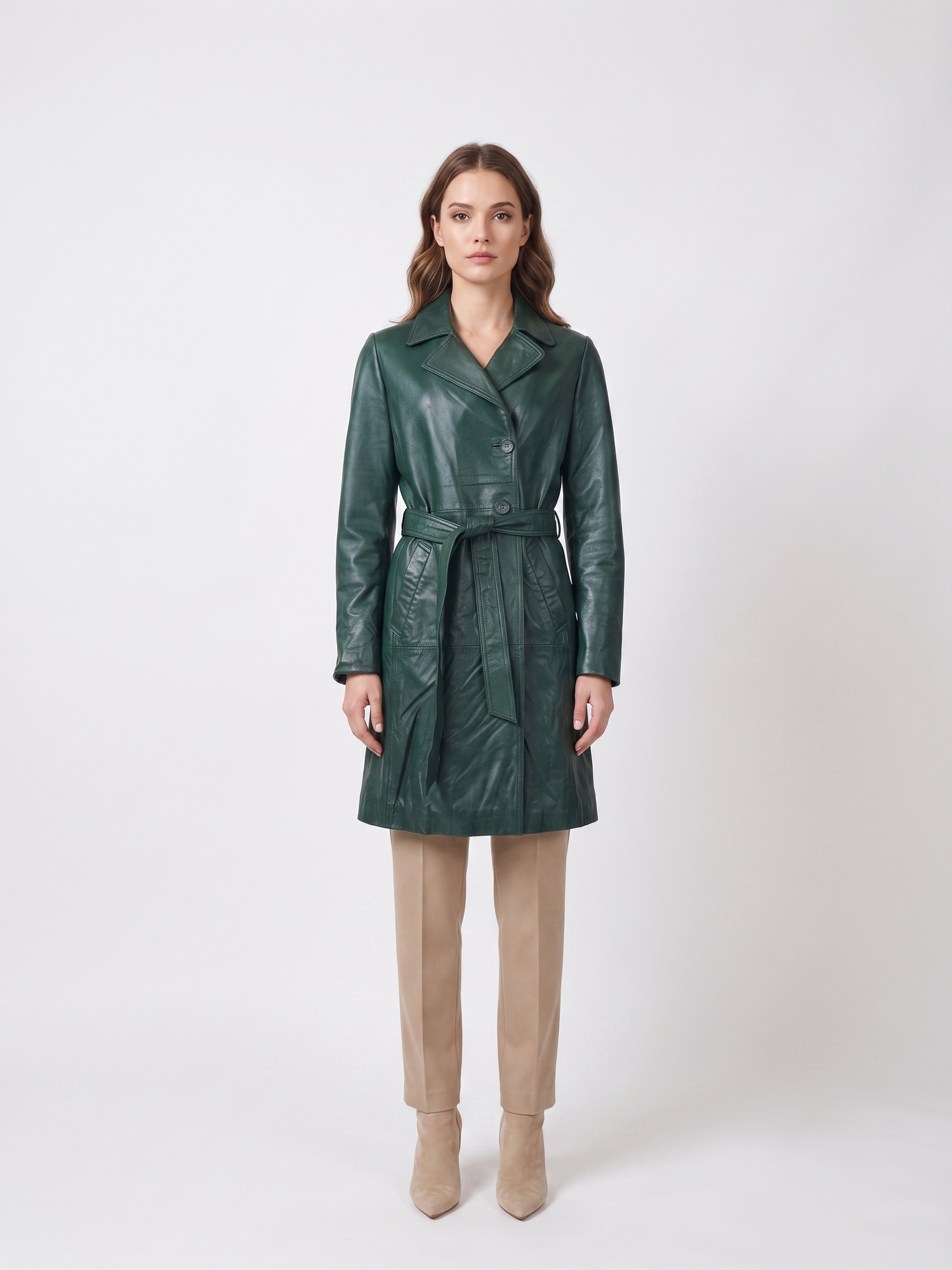 Arlise, 95 cm. Lamb Malli Leather - Women Copper Green 1