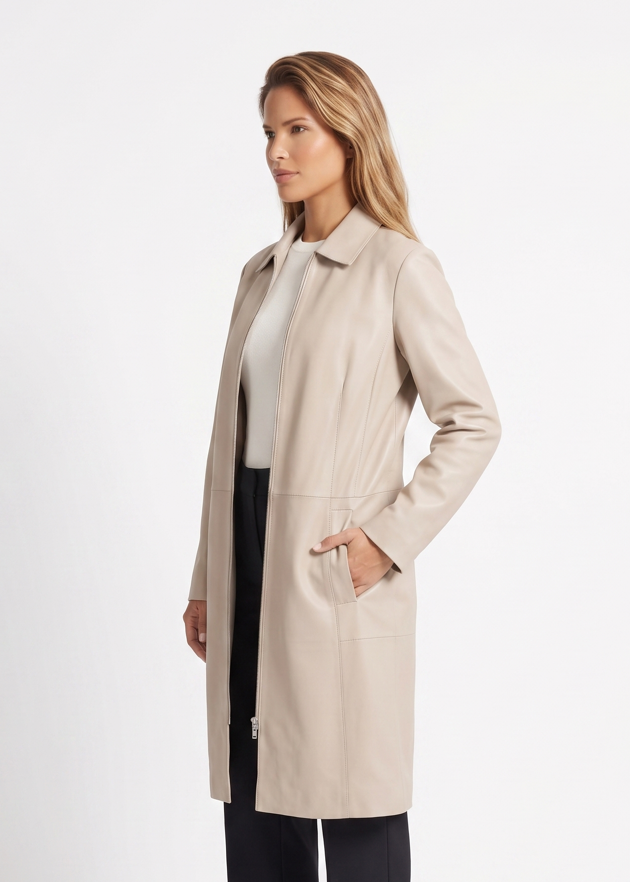 Elva, 96 cm. Lamb Dior Leather - Women Sand
