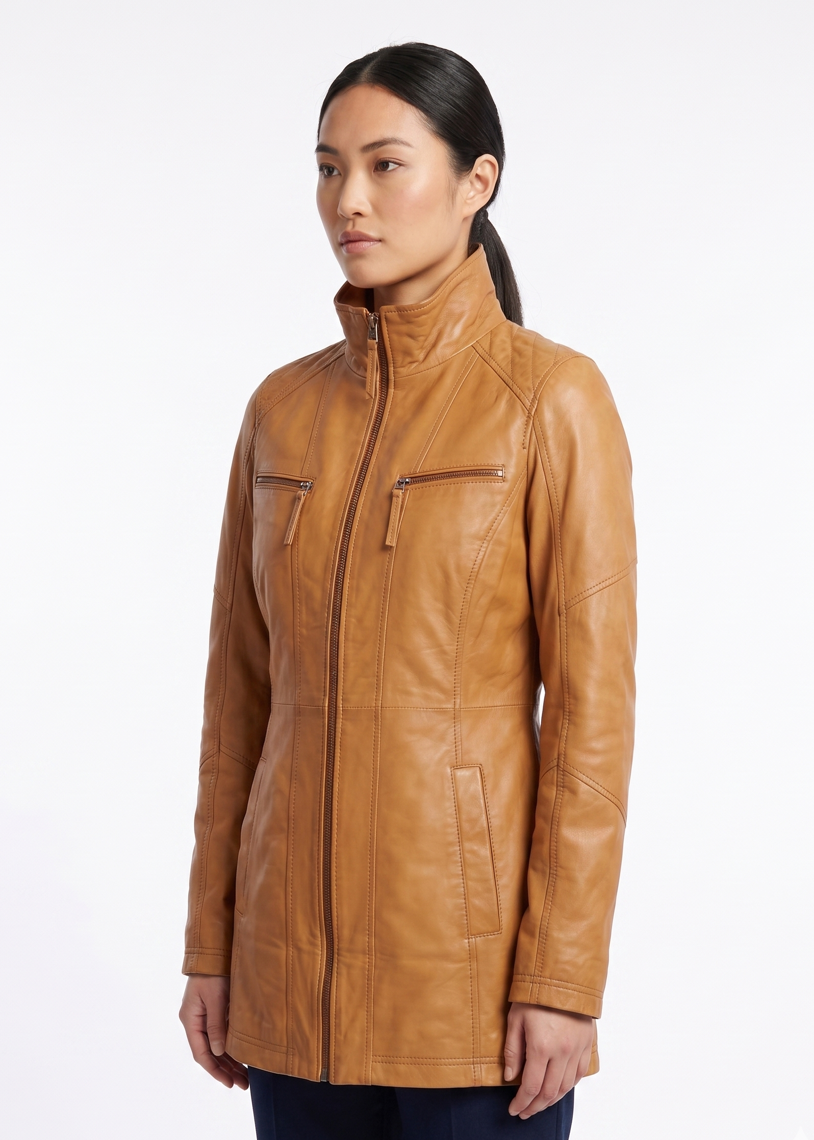 New Alaine Lamb Malli Leather - Women Cognac