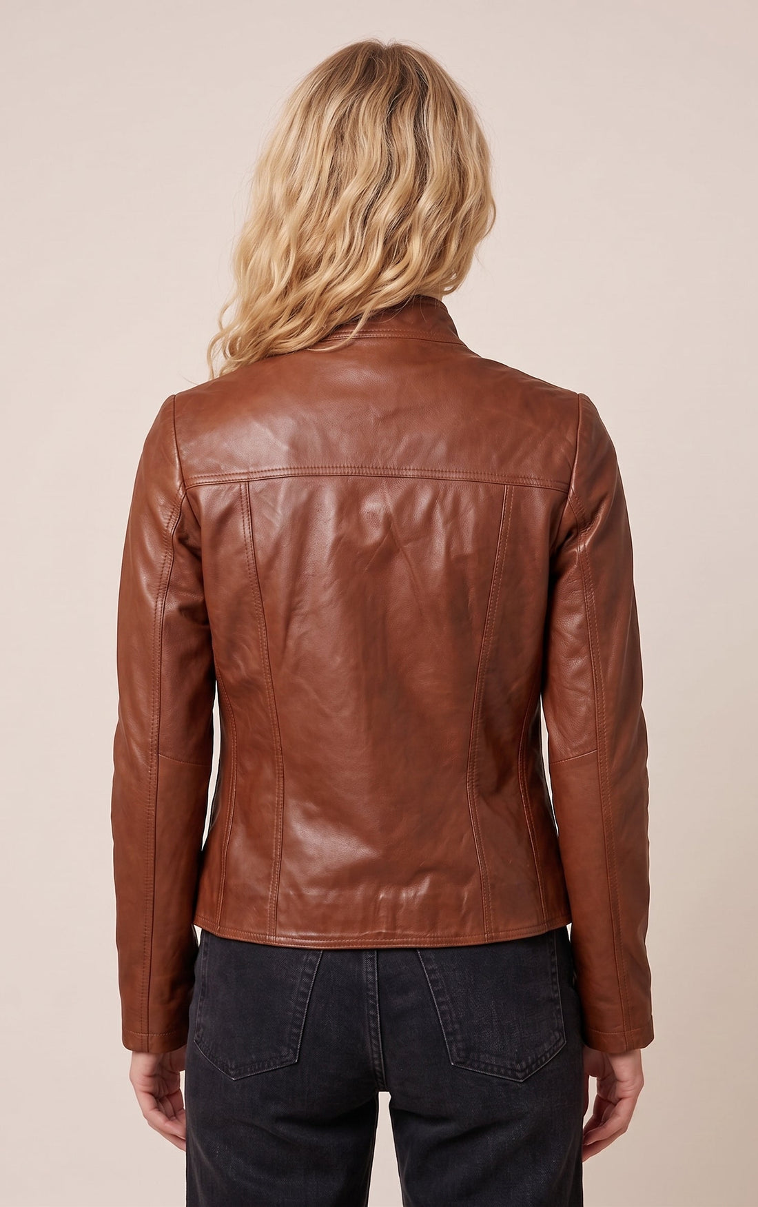 Merry Lamb Polish Nappa Leather Dark Tan