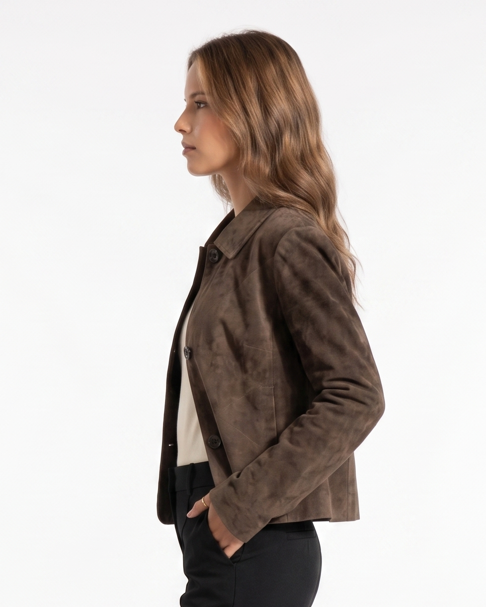 Vida, 53 cm. Goat Suede Leather - Women Olive