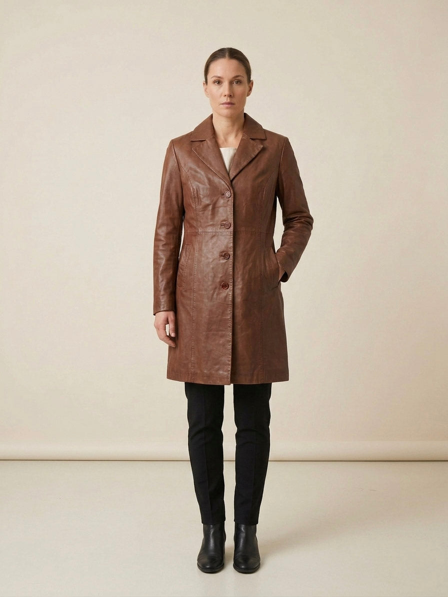 Erika Lamb Malli Leather - Women Copper Brown 2