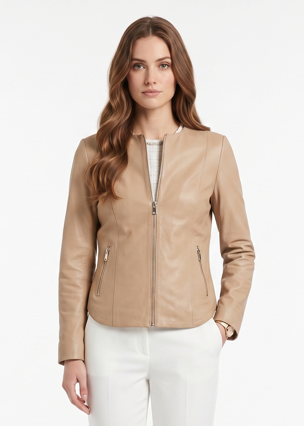PP 108 - Comfort, 60 cm. Lamb Malli Leather - Women Café