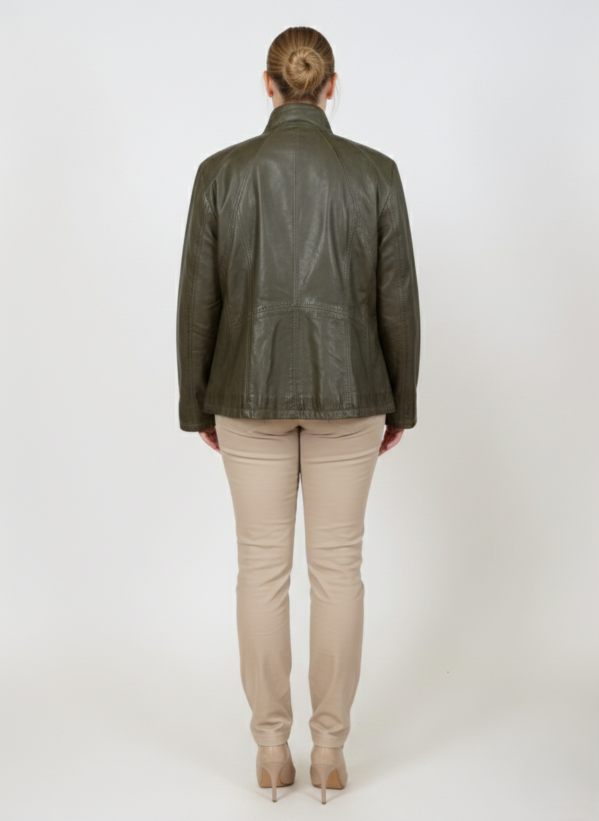 Sille XL, 70 cm. Lamb Polish Nappa Leather -Man Olive