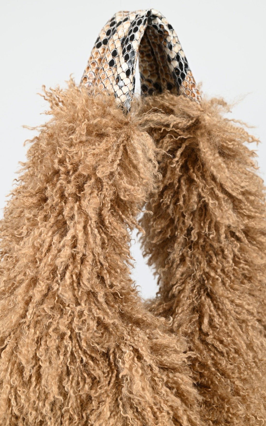 Sac fausse fourrure Heart Snake camel