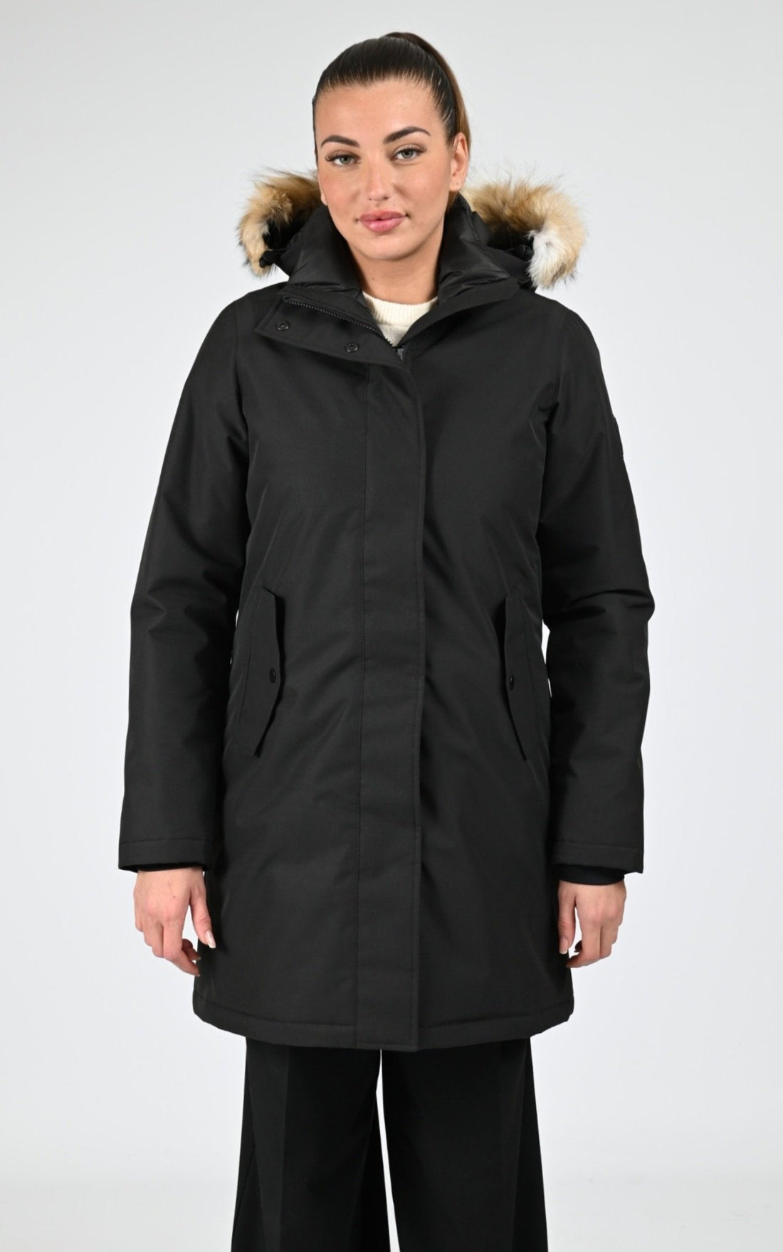 Parka Textile Femme Quartz, modèle Heidi 25215f de couleur black