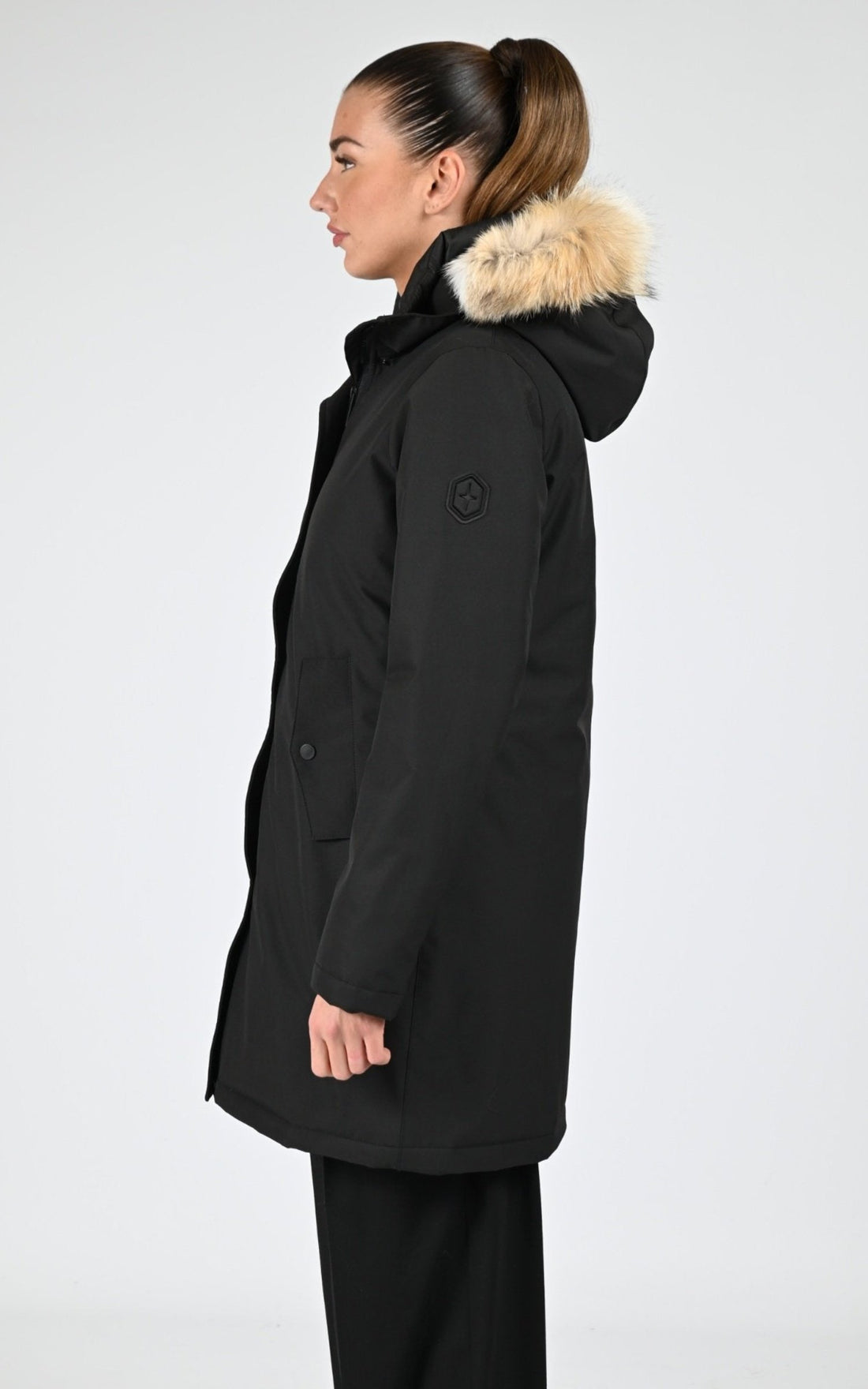 Parka Textile Femme Quartz, modèle Heidi 25215f de couleur black