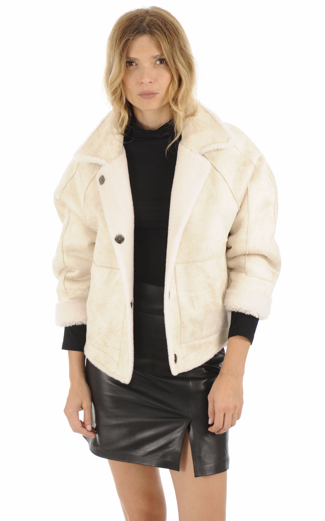 Blouson Textile Femme Oakwood, modèle Helen 63748 de couleur light beige 514