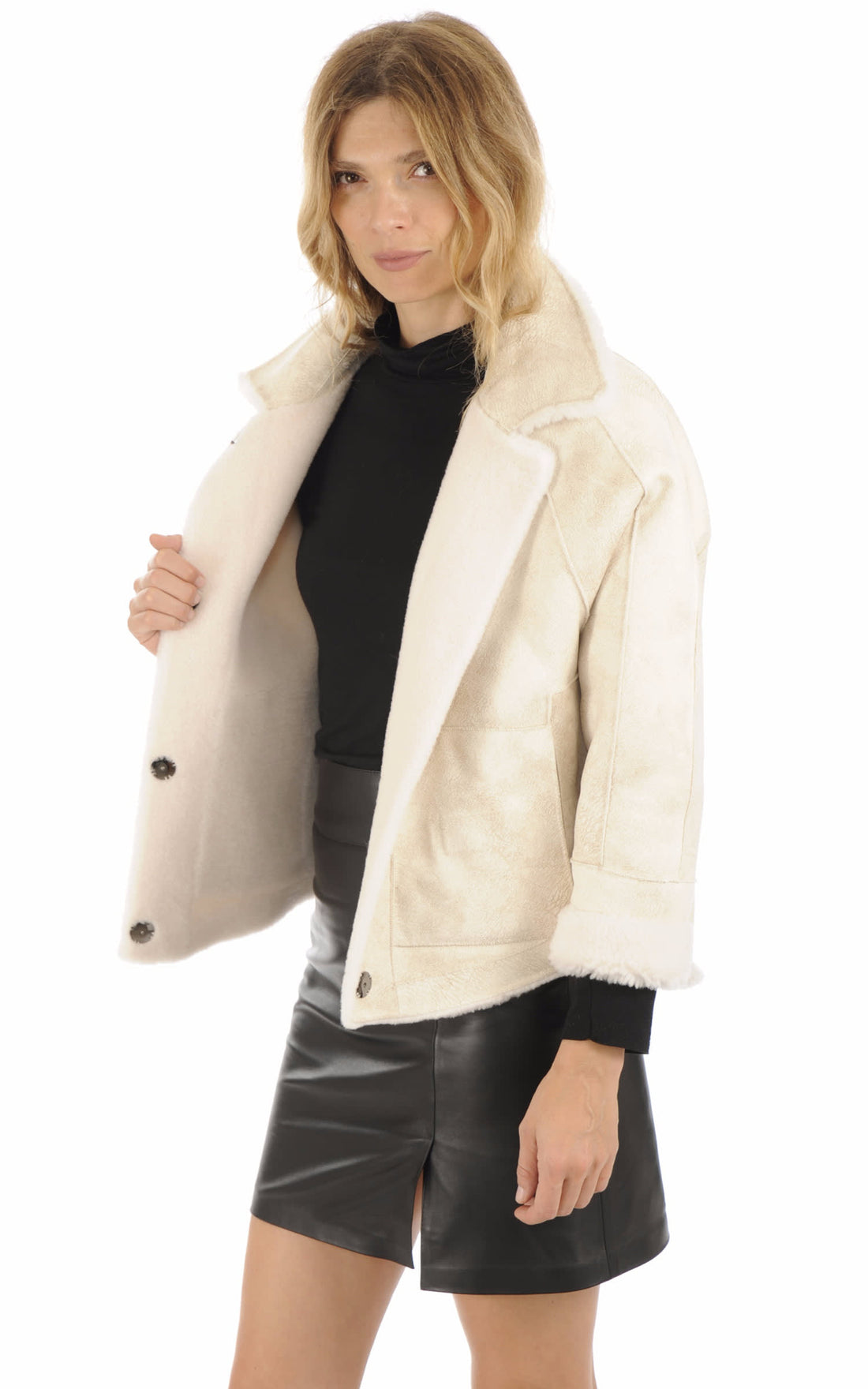 Blouson Textile Femme Oakwood, modèle Helen 63748 de couleur light beige 514