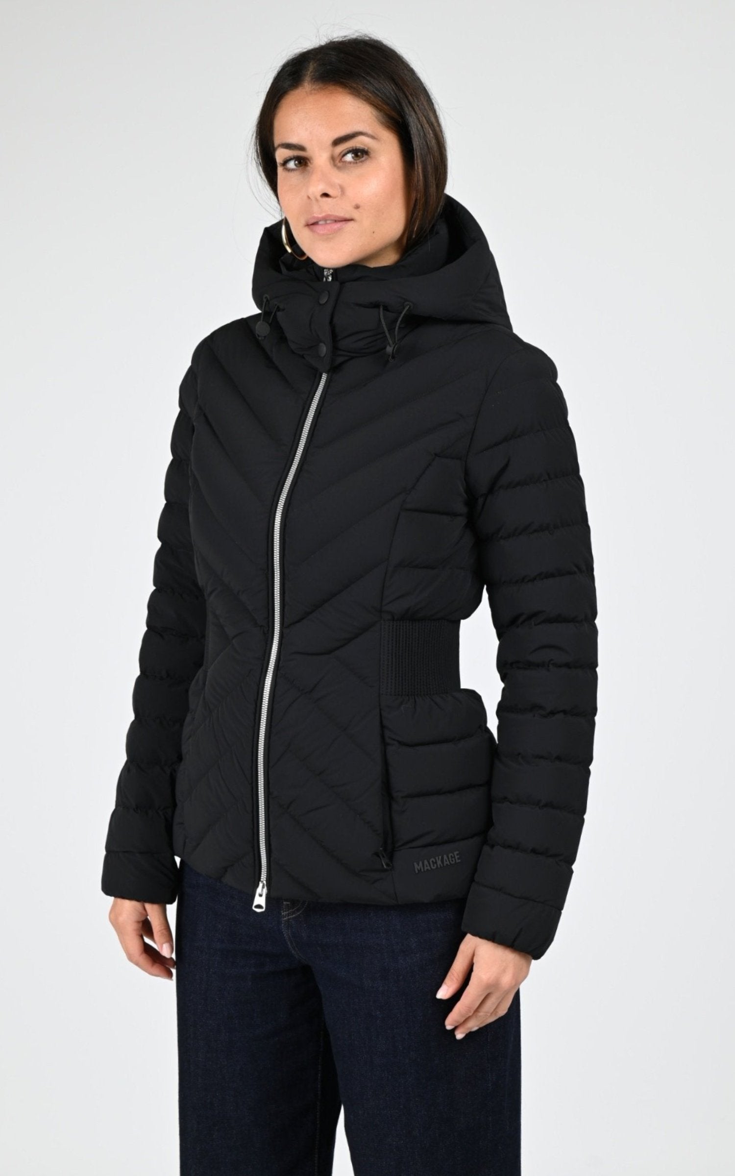 Ves doudoune Textile Femme Mackage, modèle Idalee de couleur black 1