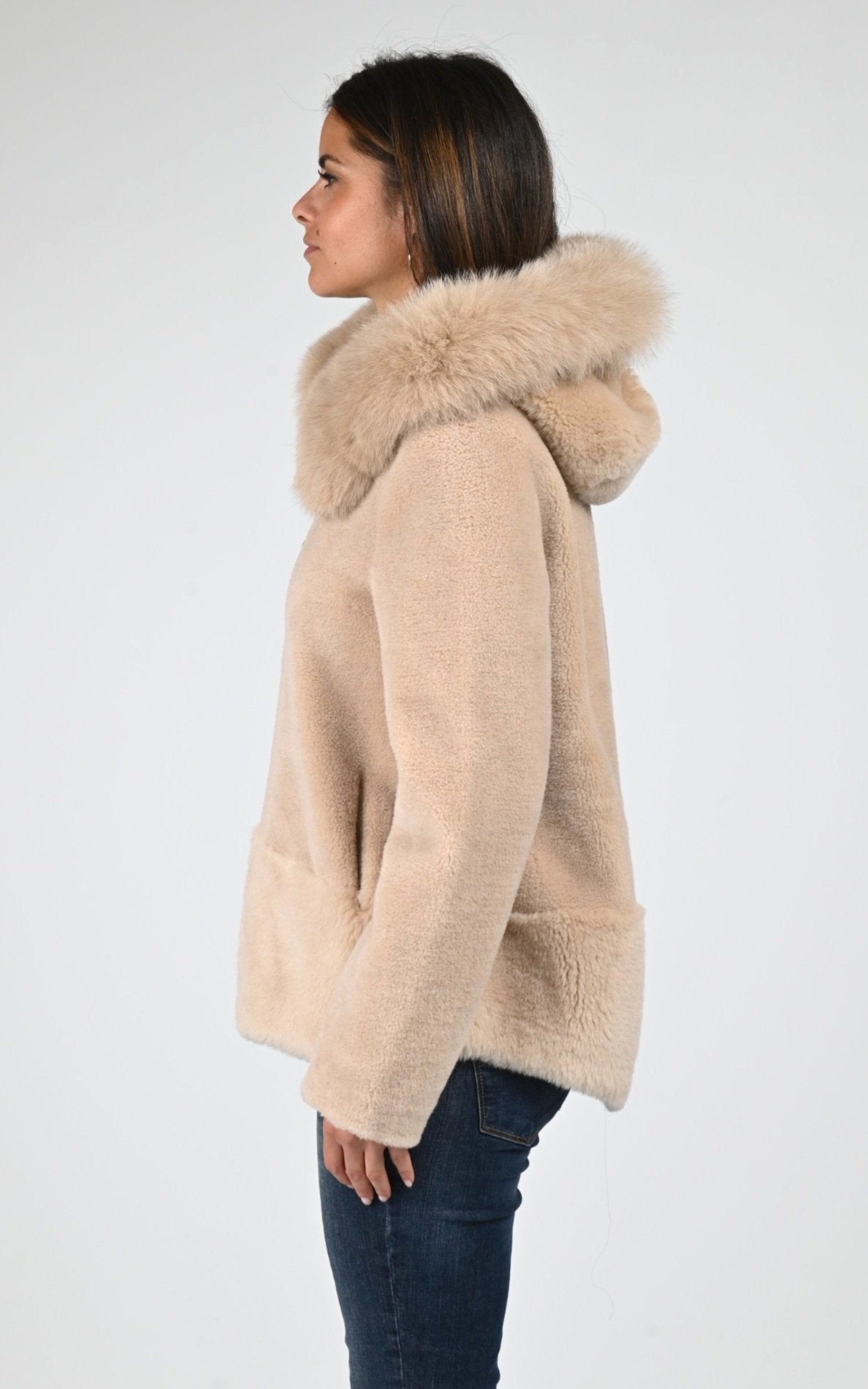 Veste Textile Femme Levinsky, modèle Ilda fox de couleur light camel