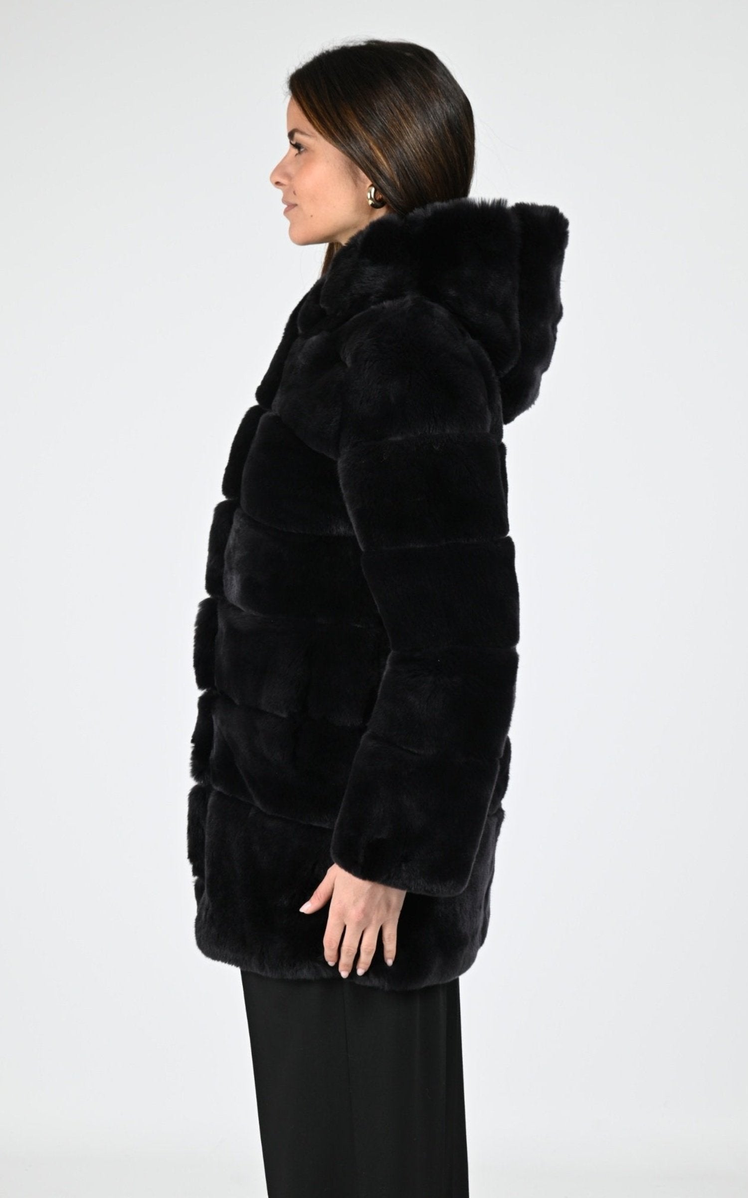 3/4 Fourrure Femme Levinsky, modèle Imelda de couleur charcoal a11 3