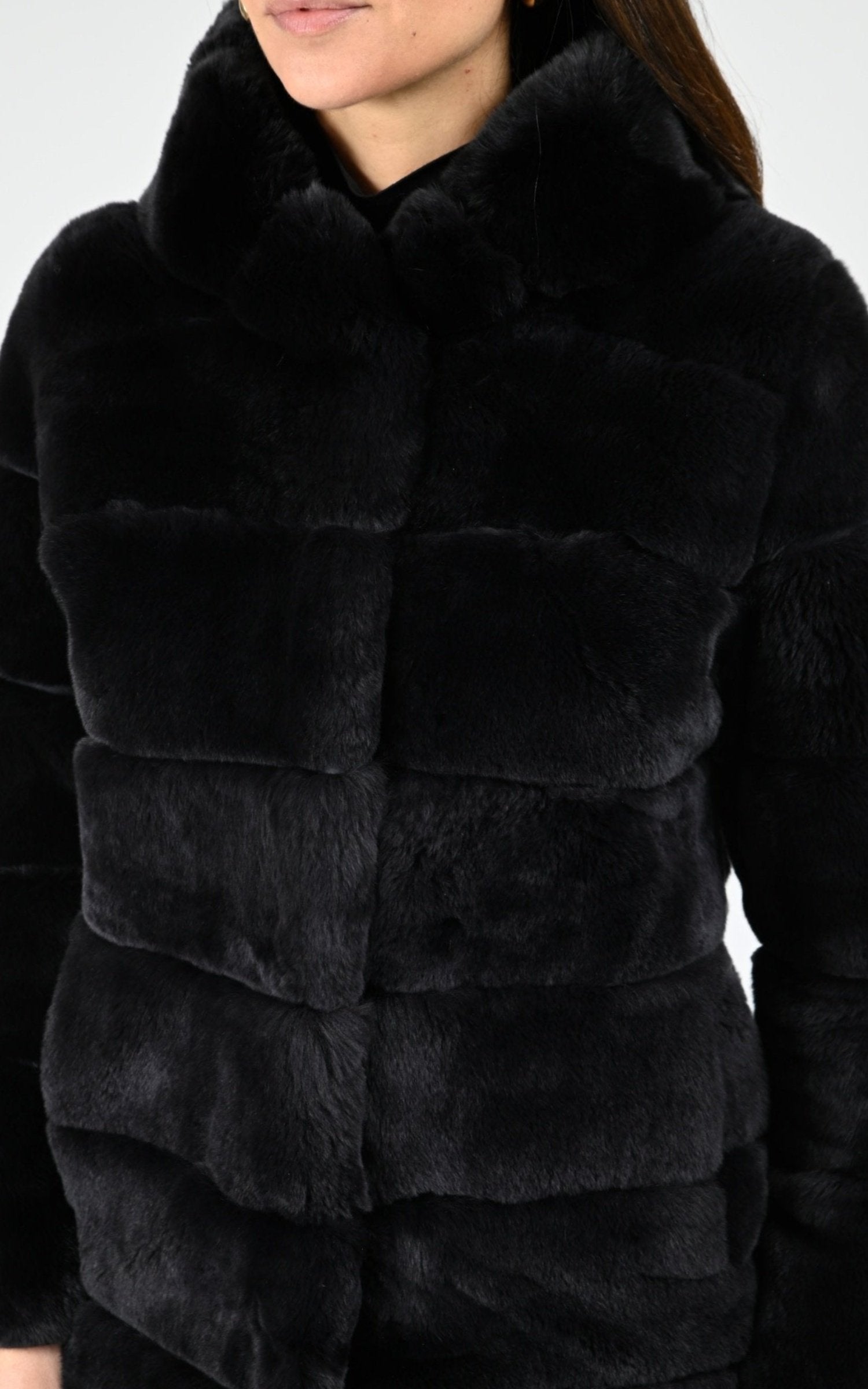 3/4 Fourrure Femme Levinsky, modèle Imelda de couleur charcoal a11