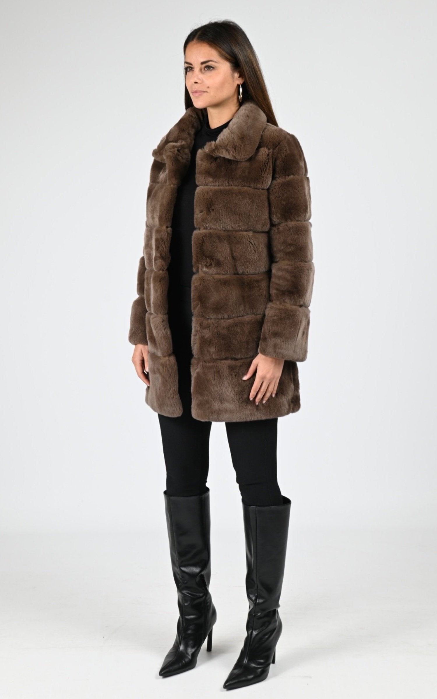 3/4 Fourrure Femme Levinsky, modèle Imelda de couleur caffe latte 24 2
