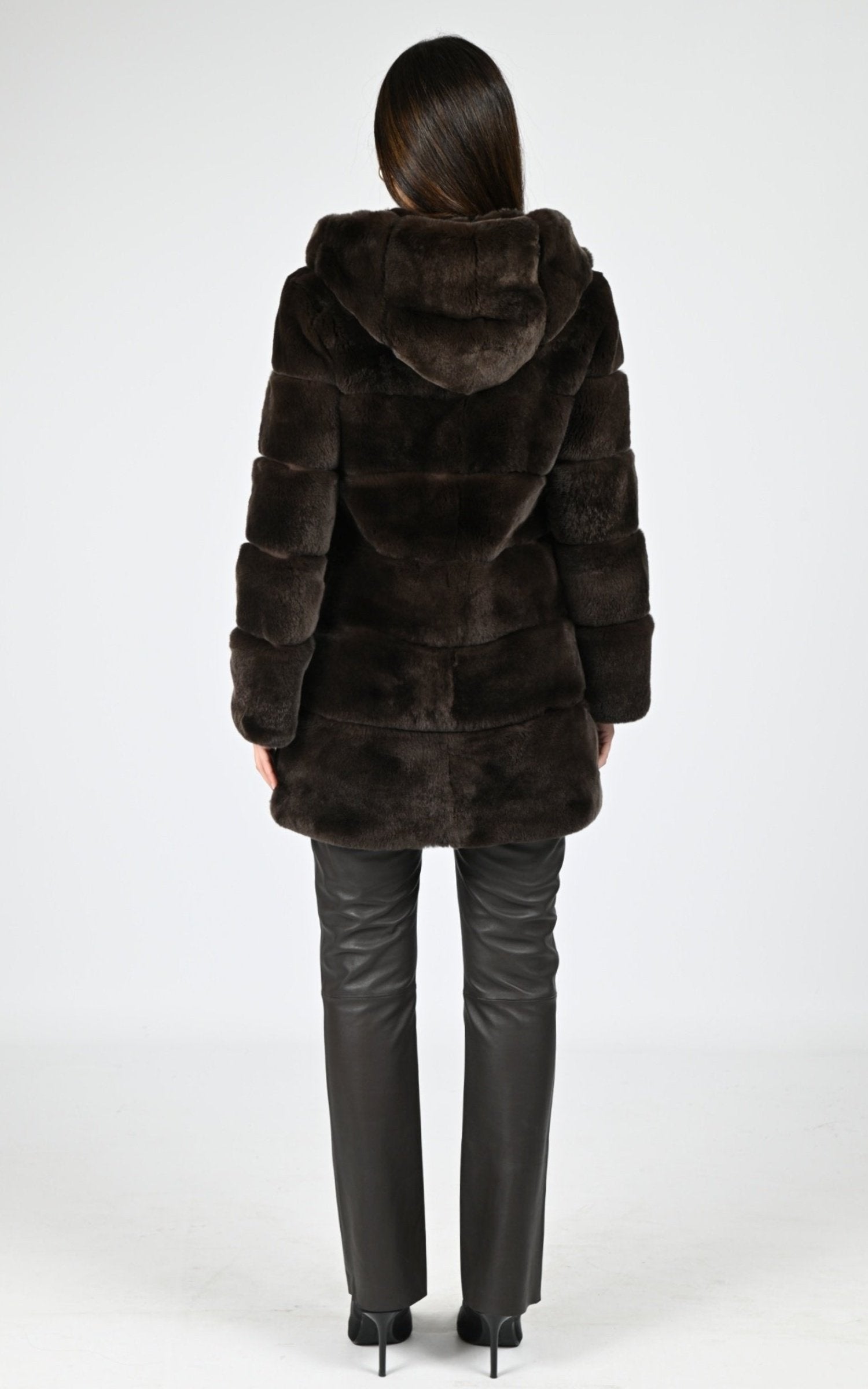 3/4 Fourrure Femme Levinsky, modèle Imelda de couleur mahogany