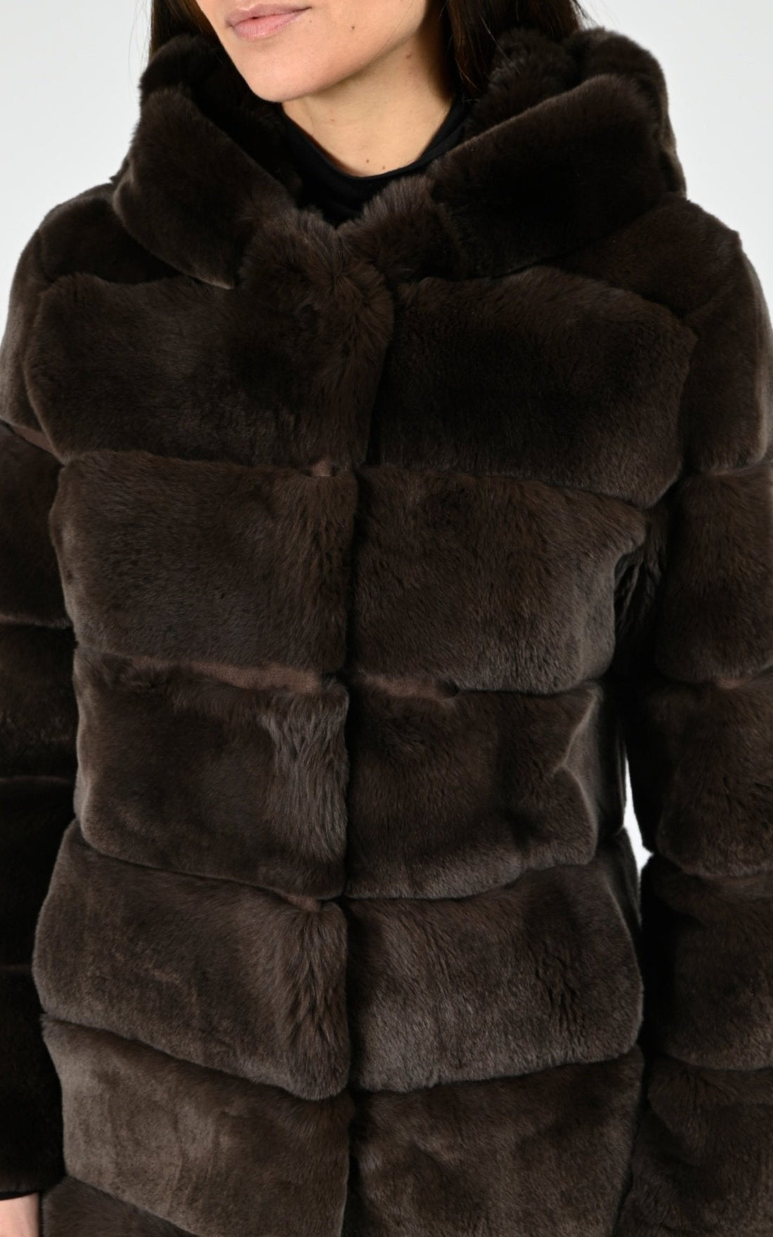 3/4 Fourrure Femme Levinsky, modèle Imelda de couleur mahogany