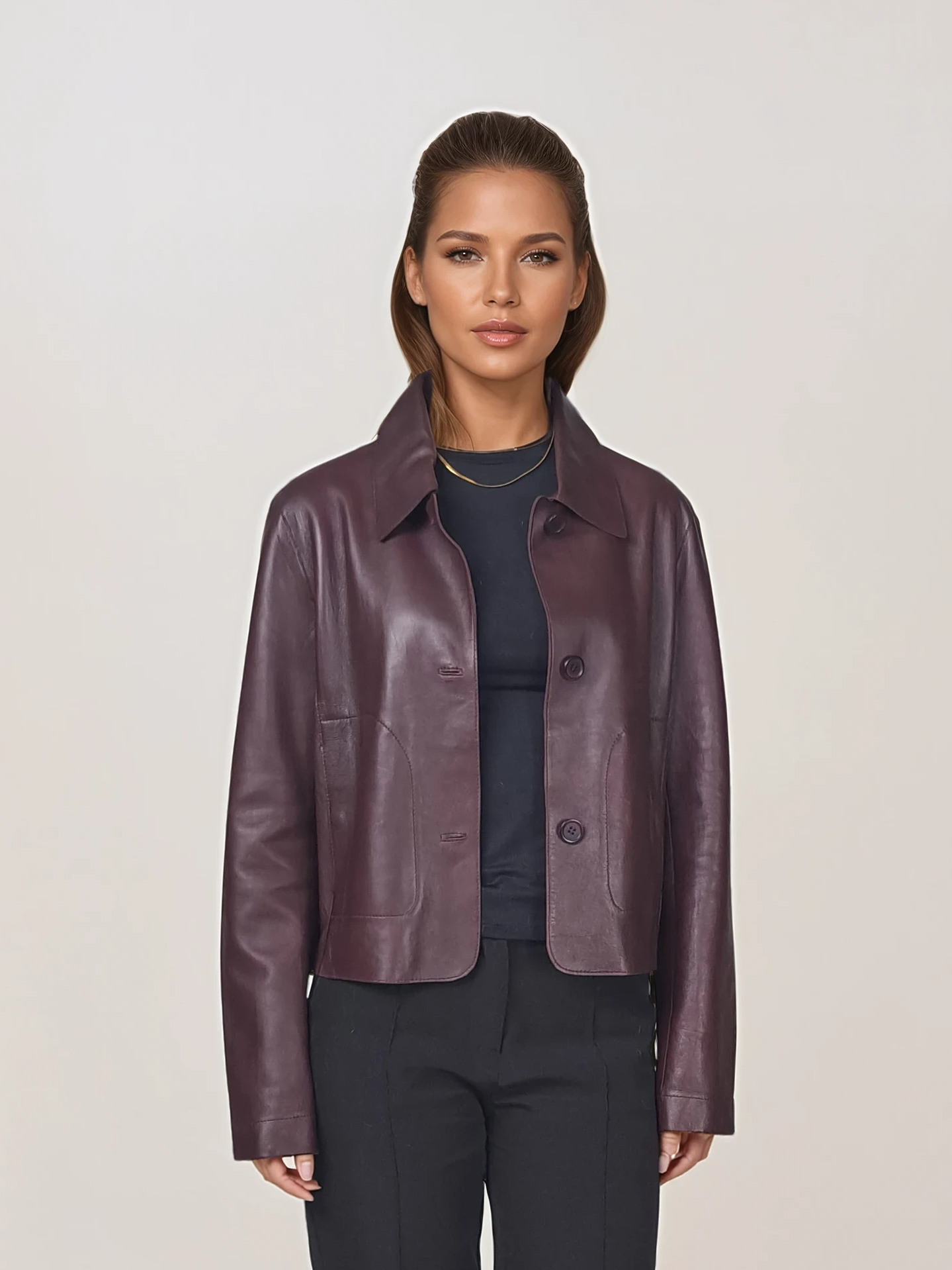 Cana, 52 cm. Lamb Dior Bonded Leather-Women Bordeaux