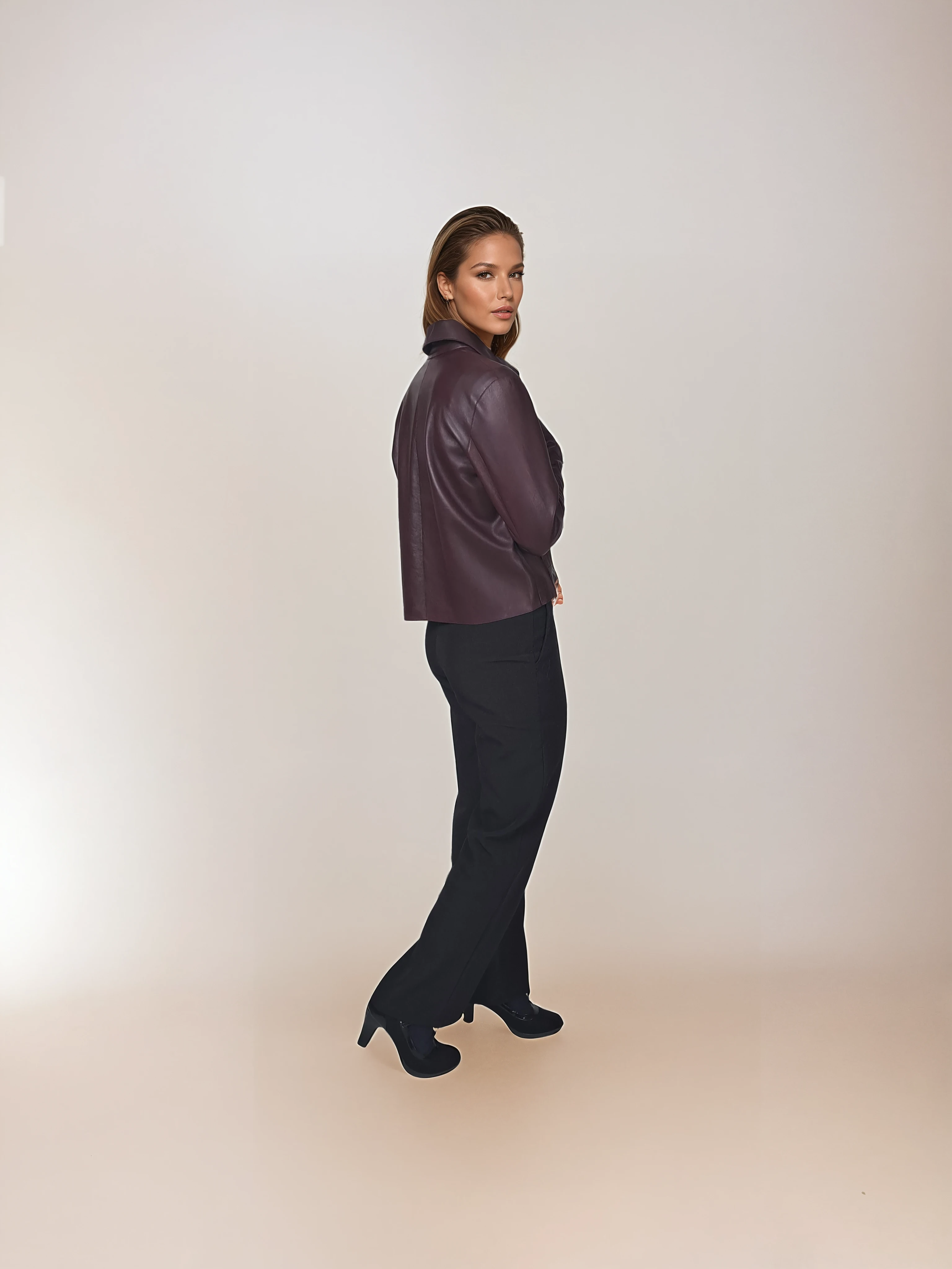 Cana, 52 cm. Lamb Dior Bonded Leather-Women Bordeaux