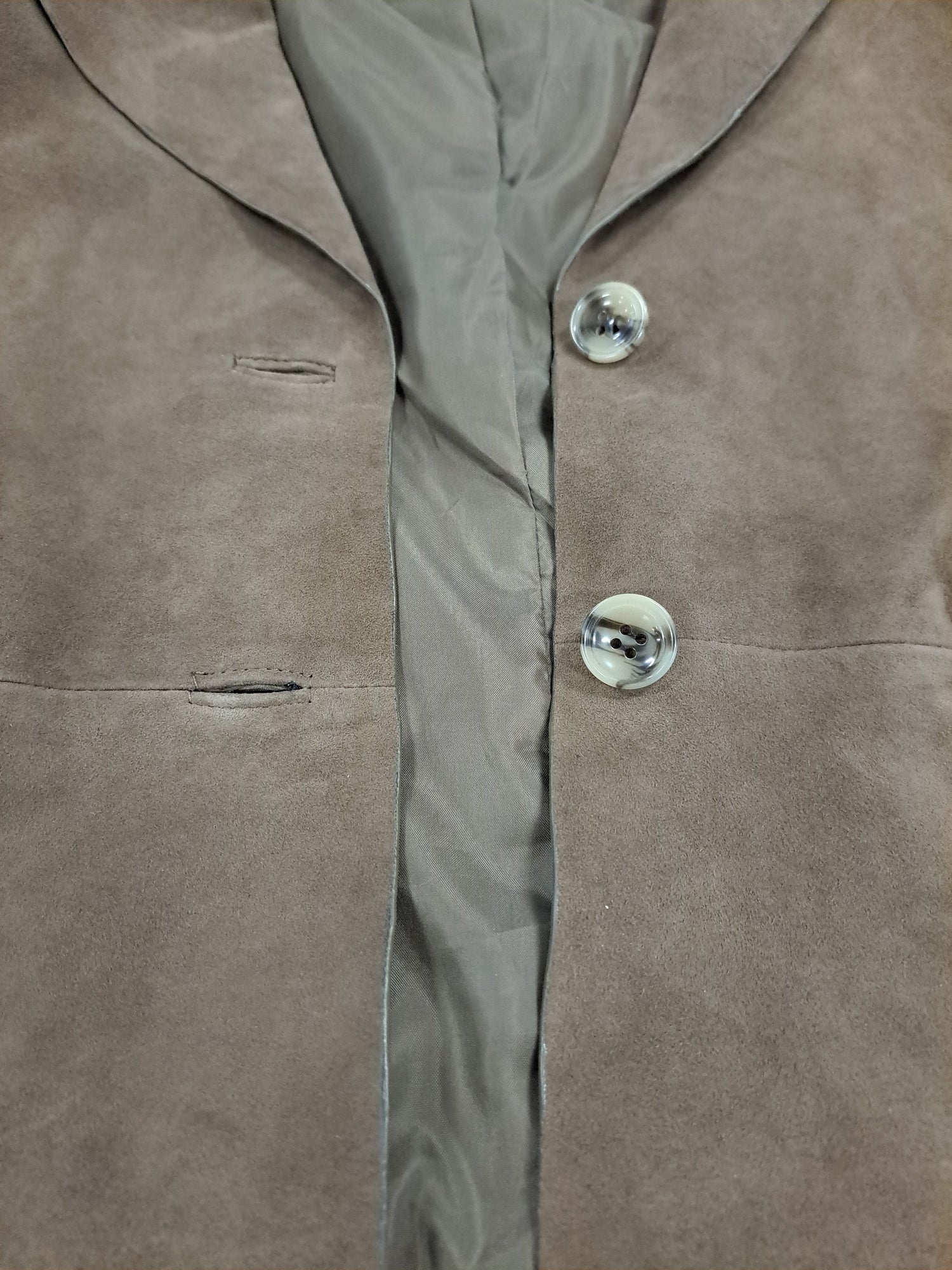 Ingria Blazer, 50 cm. Goat Suede Leather - Women Dark Green 4
