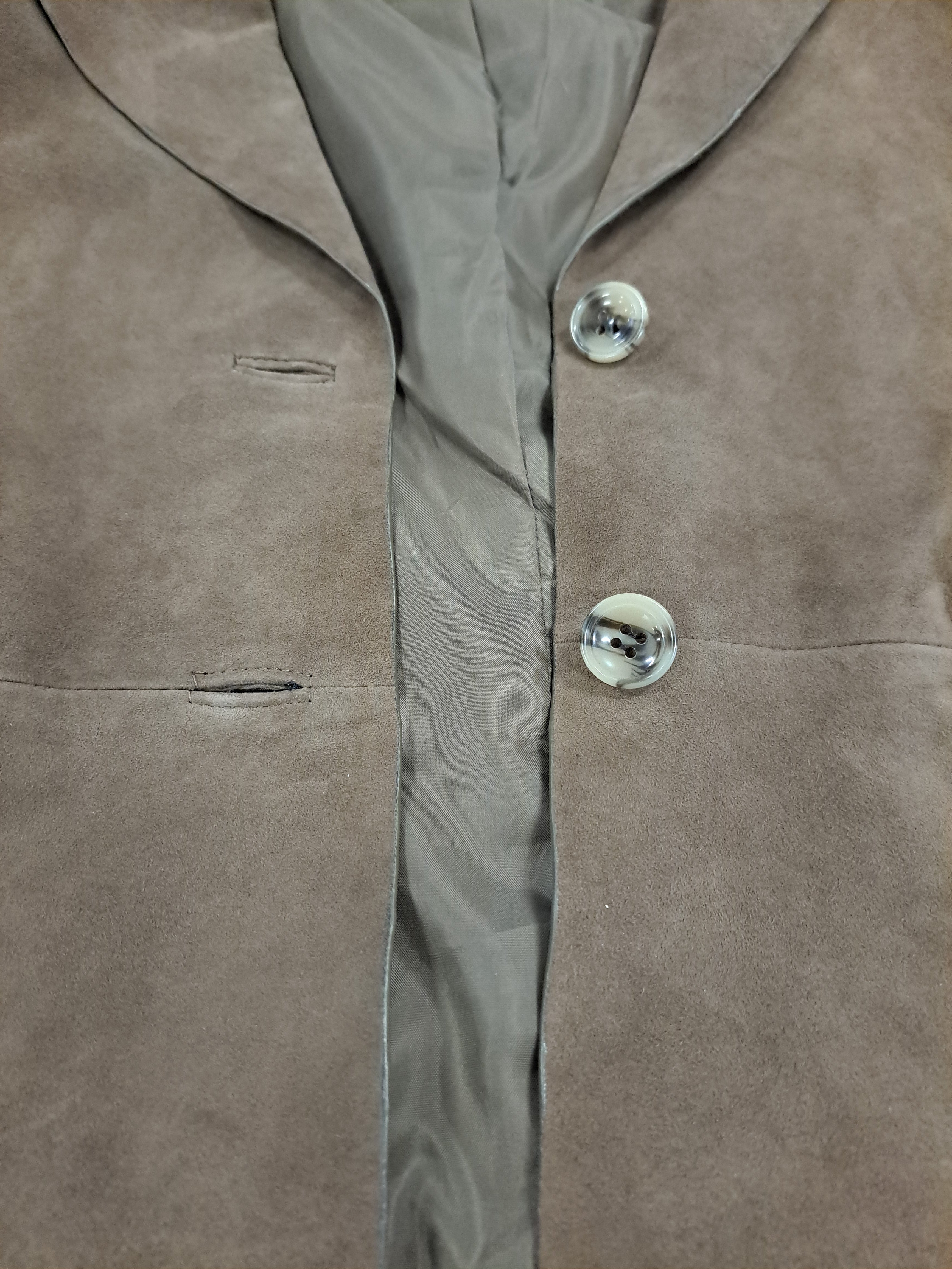 Ingria Blazer, 50 cm. Goat Suede Leather - Women Dark Green