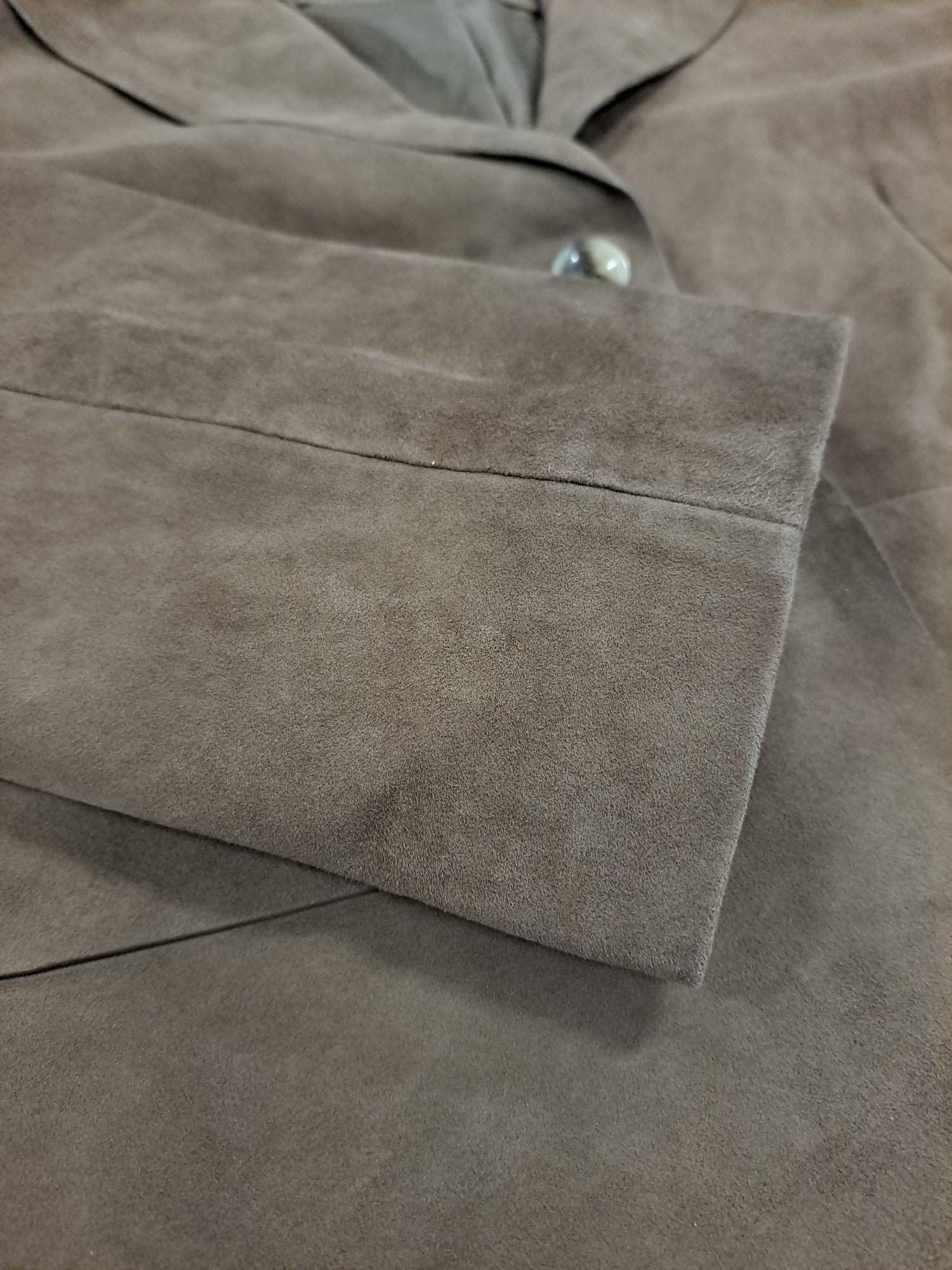 Ingria Blazer, 50 cm. Goat Suede Leather - Women Dark Green 5
