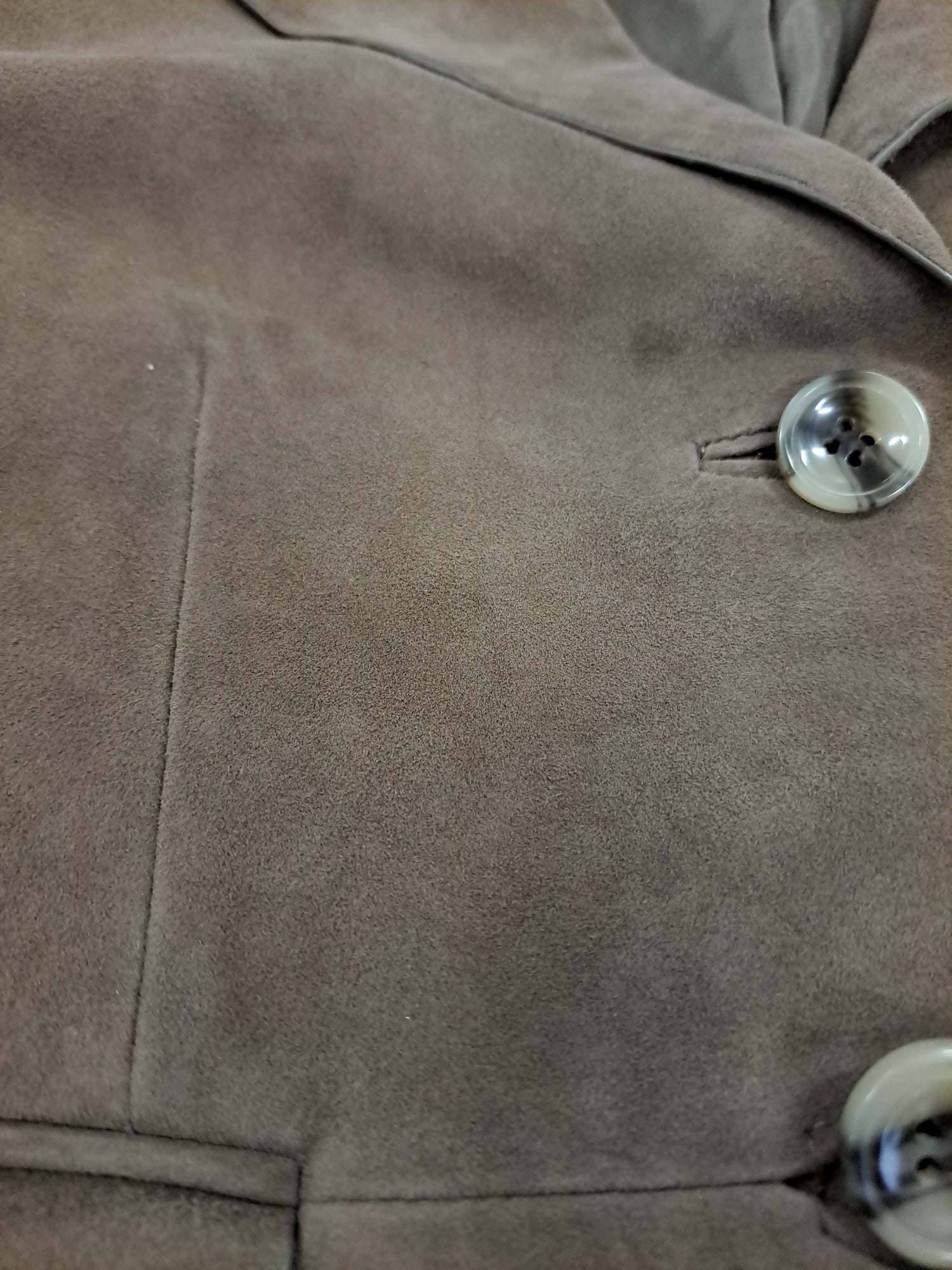Ingria Blazer, 50 cm. Goat Suede Leather - Women Dark Green 6