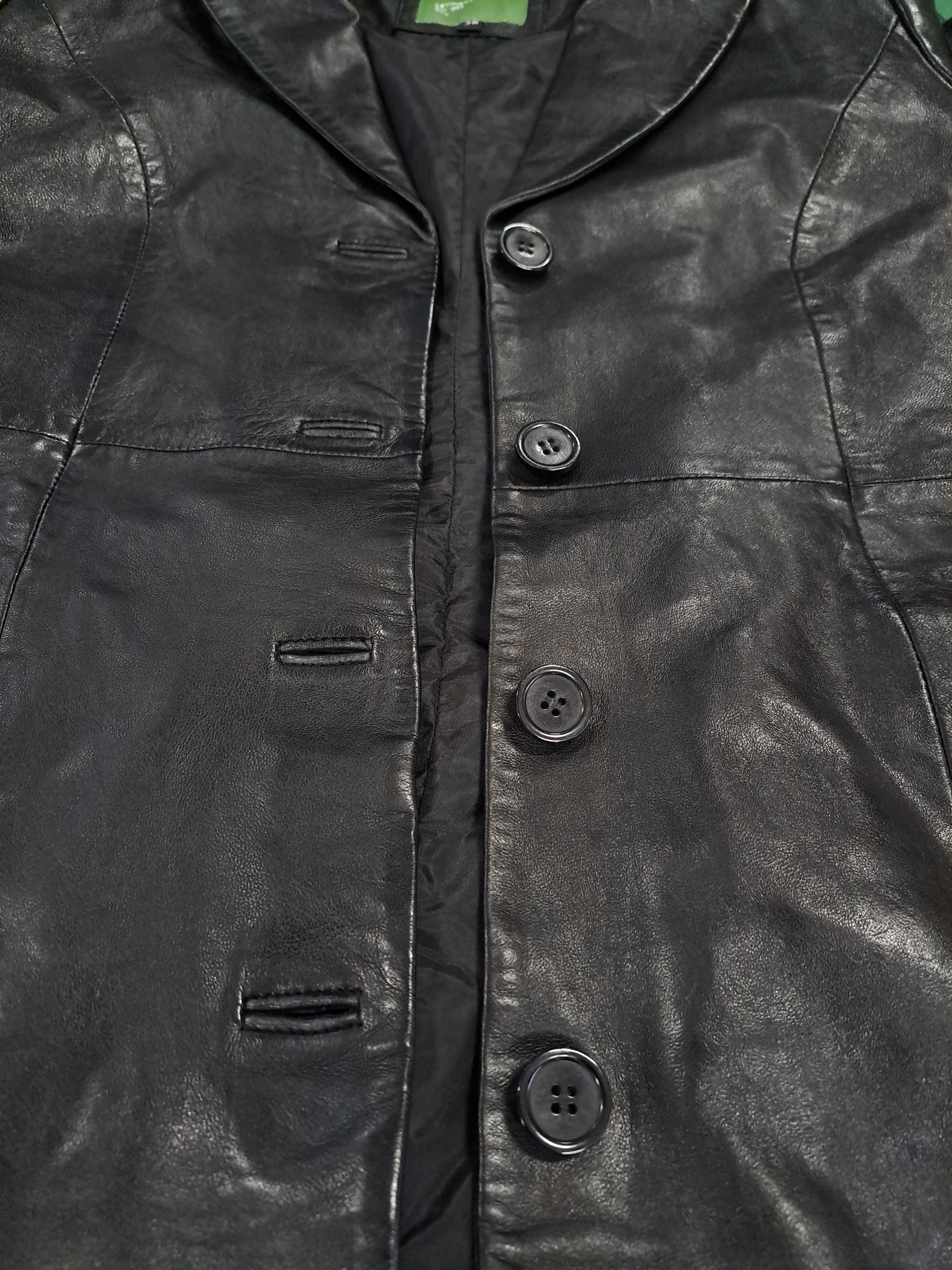 Erika, 95 cm. - Collar Lamb Polish Nappa Leather Black