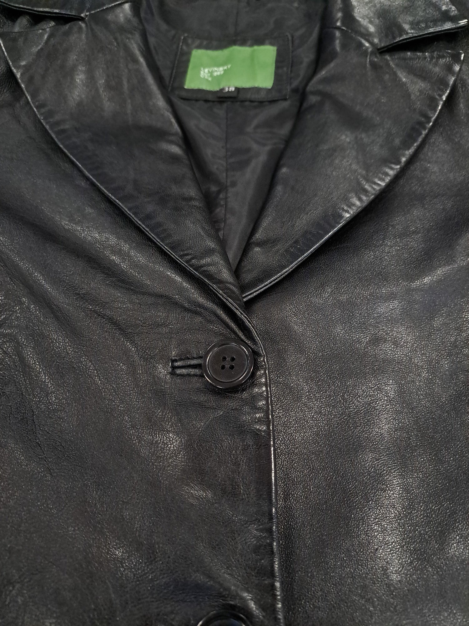 Erika, 95 cm. - Collar Lamb Polish Nappa Leather Black 4