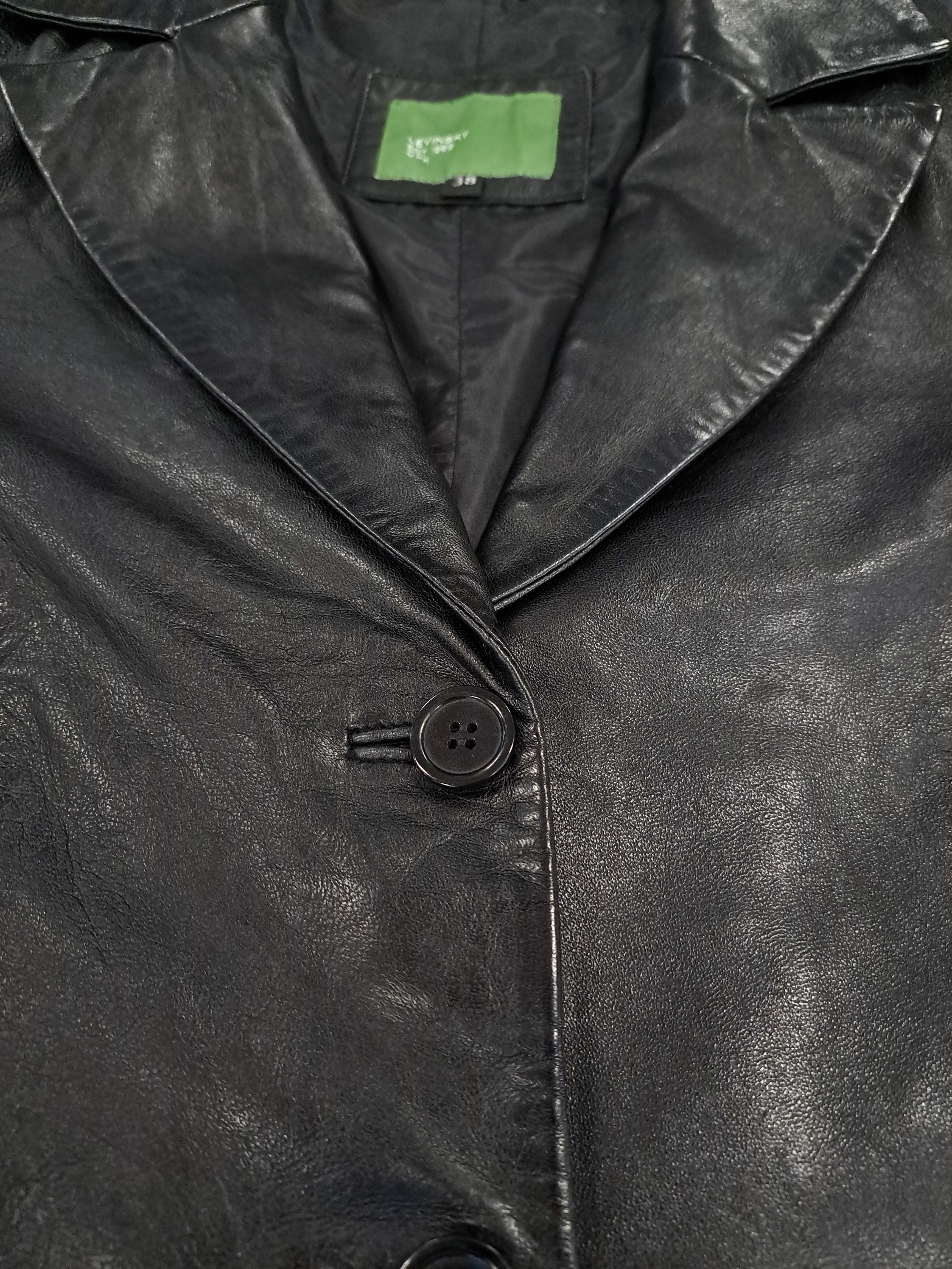Erika, 95 cm. - Collar Lamb Polish Nappa Leather Black