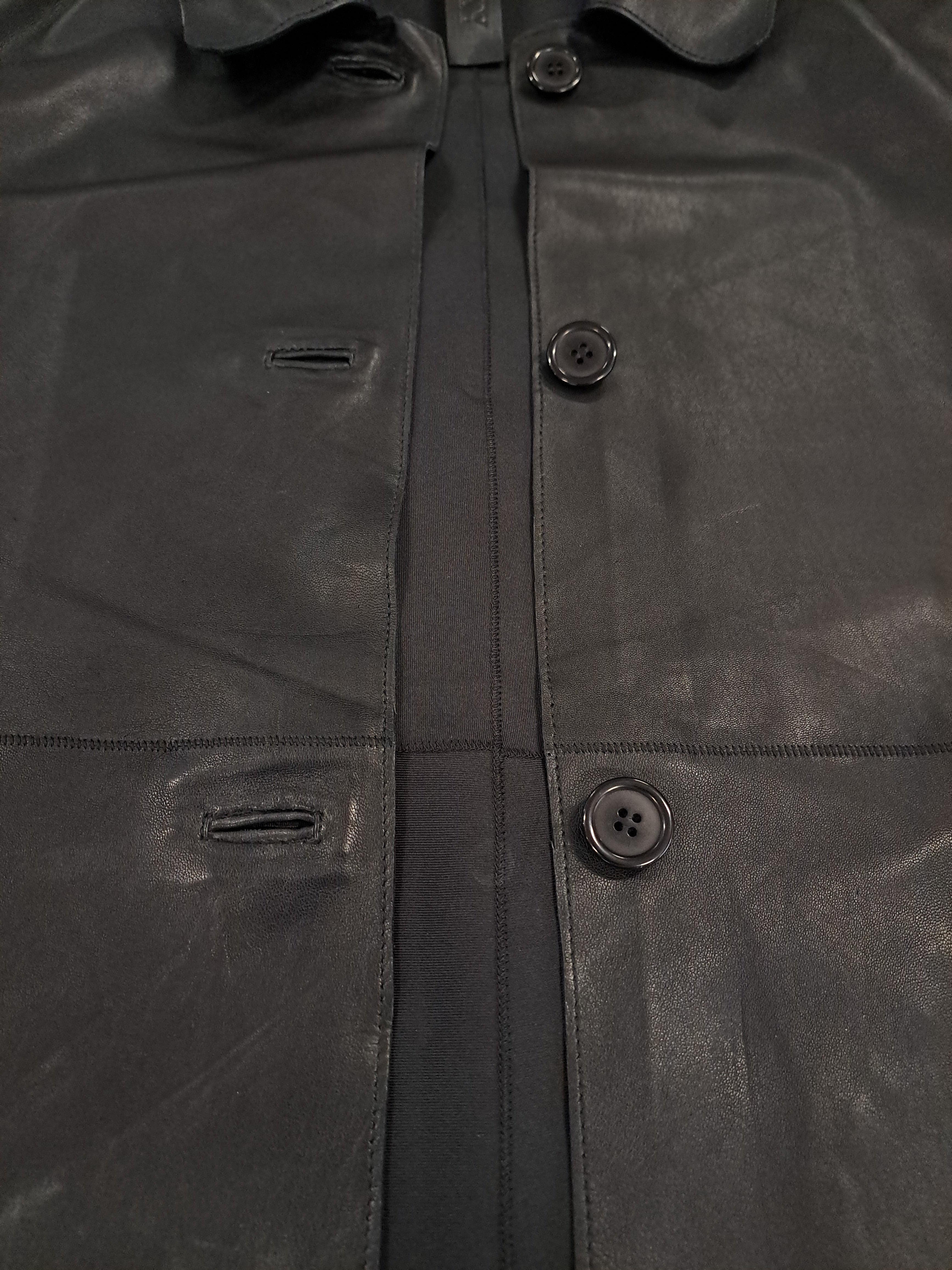Solana, 68 cm. - Collar Lamb Dior Bonded Leather-Women Black