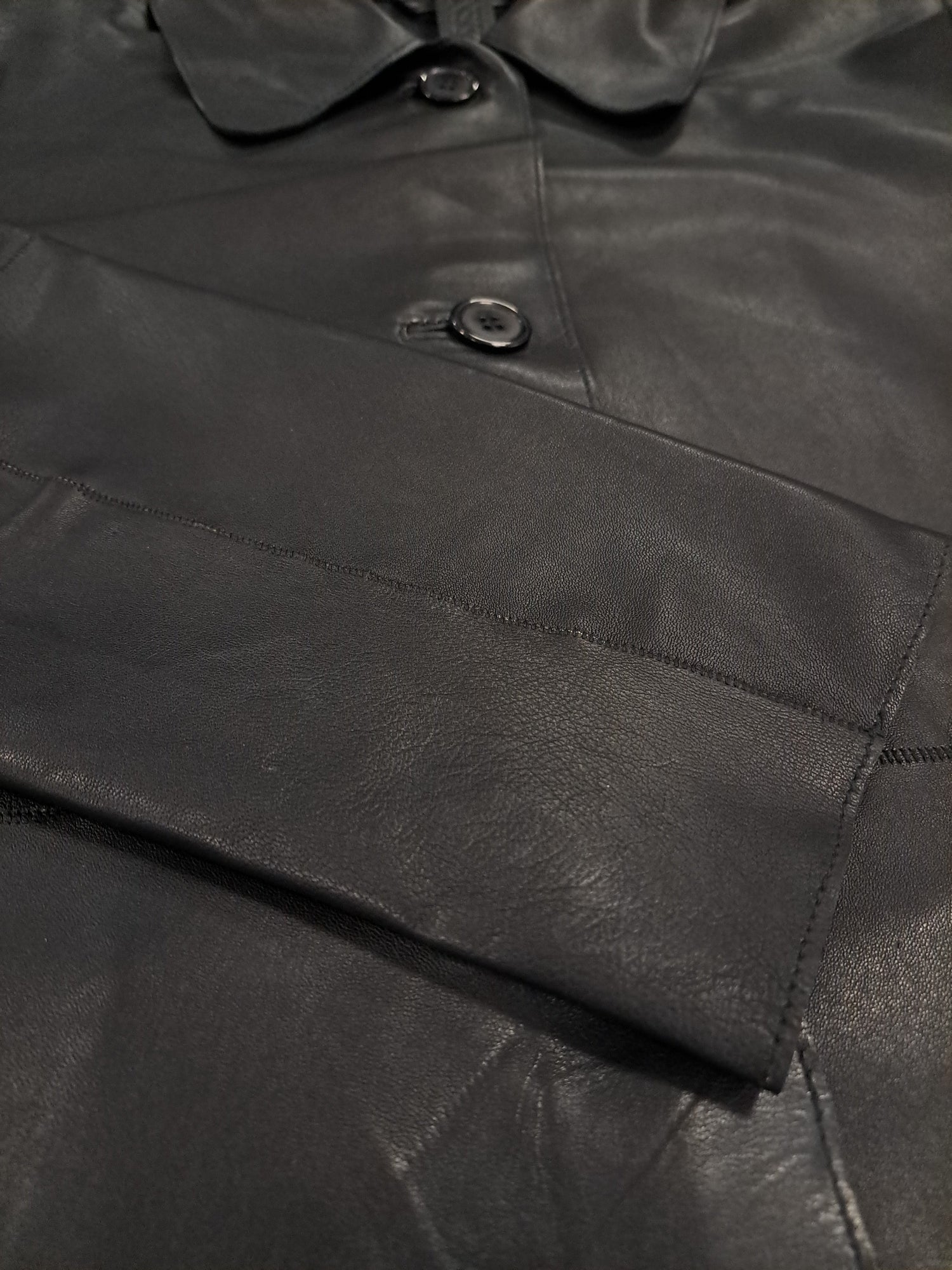 Solana, 68 cm. - Collar Lamb Dior Bonded Leather-Women Black 5
